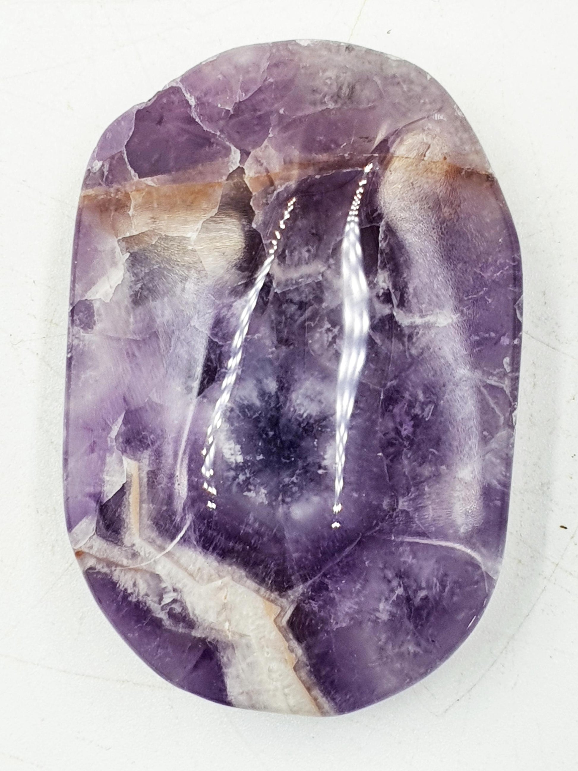 Unique Dream Amethyst Palm / Dream Amethyst Palm Stone / Pocket Stone / Amethyst Meditation Palm - 60g