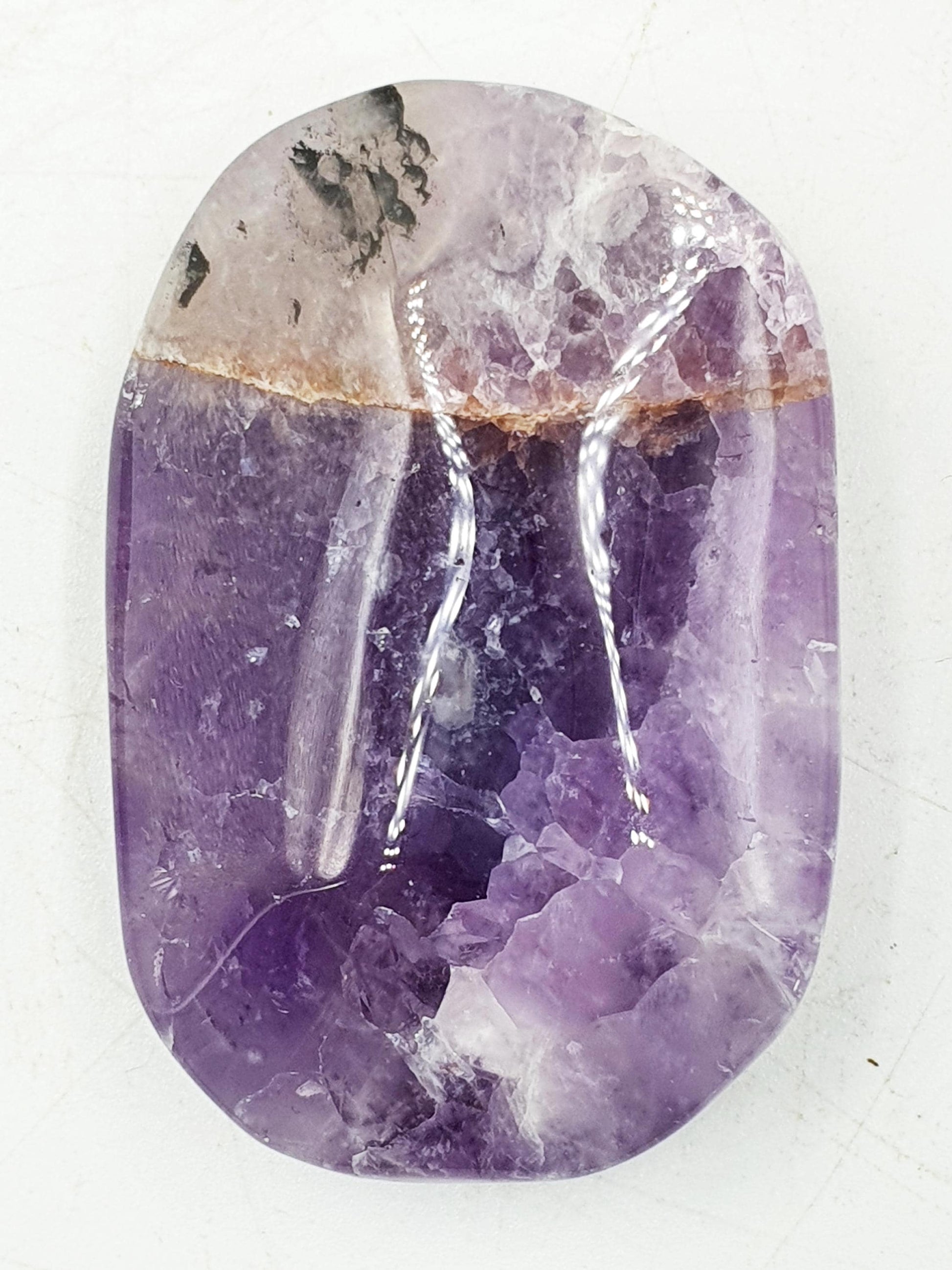 Unique Dream Amethyst Palm / Dream Amethyst Palm Stone / Pocket Stone / Amethyst Meditation Palm - 60g