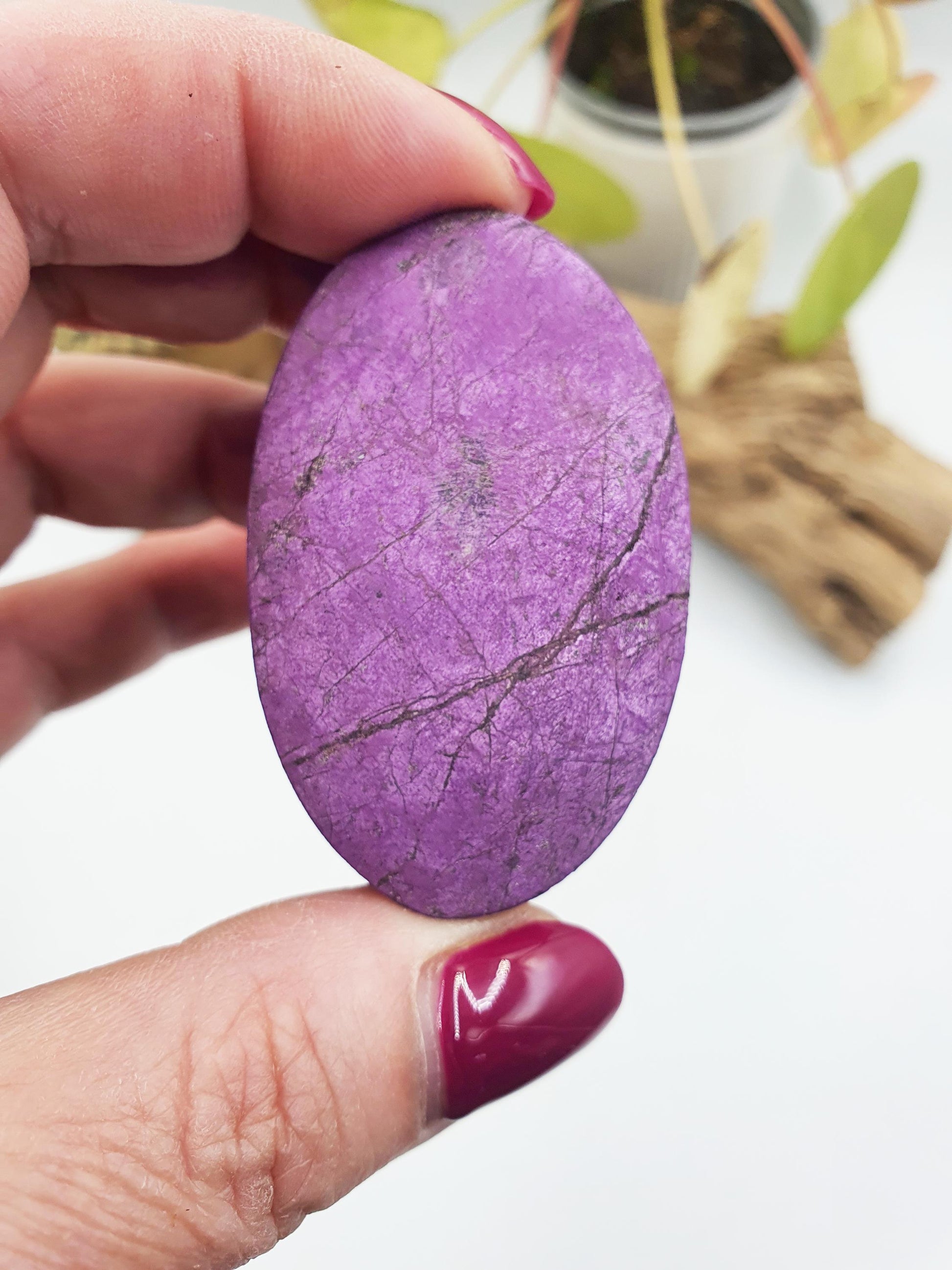 Beautiful Purpurite Palm / Purpurite Palm Stone / Purpurite Pocket Stone / Rare Palm Stone / Meditation Palm - 45g