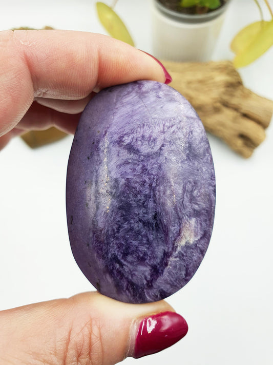 High Grade Charoite Palm / Charoite Palm Stone / Meditation Palm / Pocket Crystal / Collectors Palm - 70g
