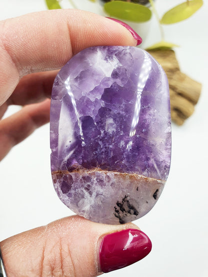 Unique Dream Amethyst Palm / Dream Amethyst Palm Stone / Pocket Stone / Amethyst Meditation Palm - 60g