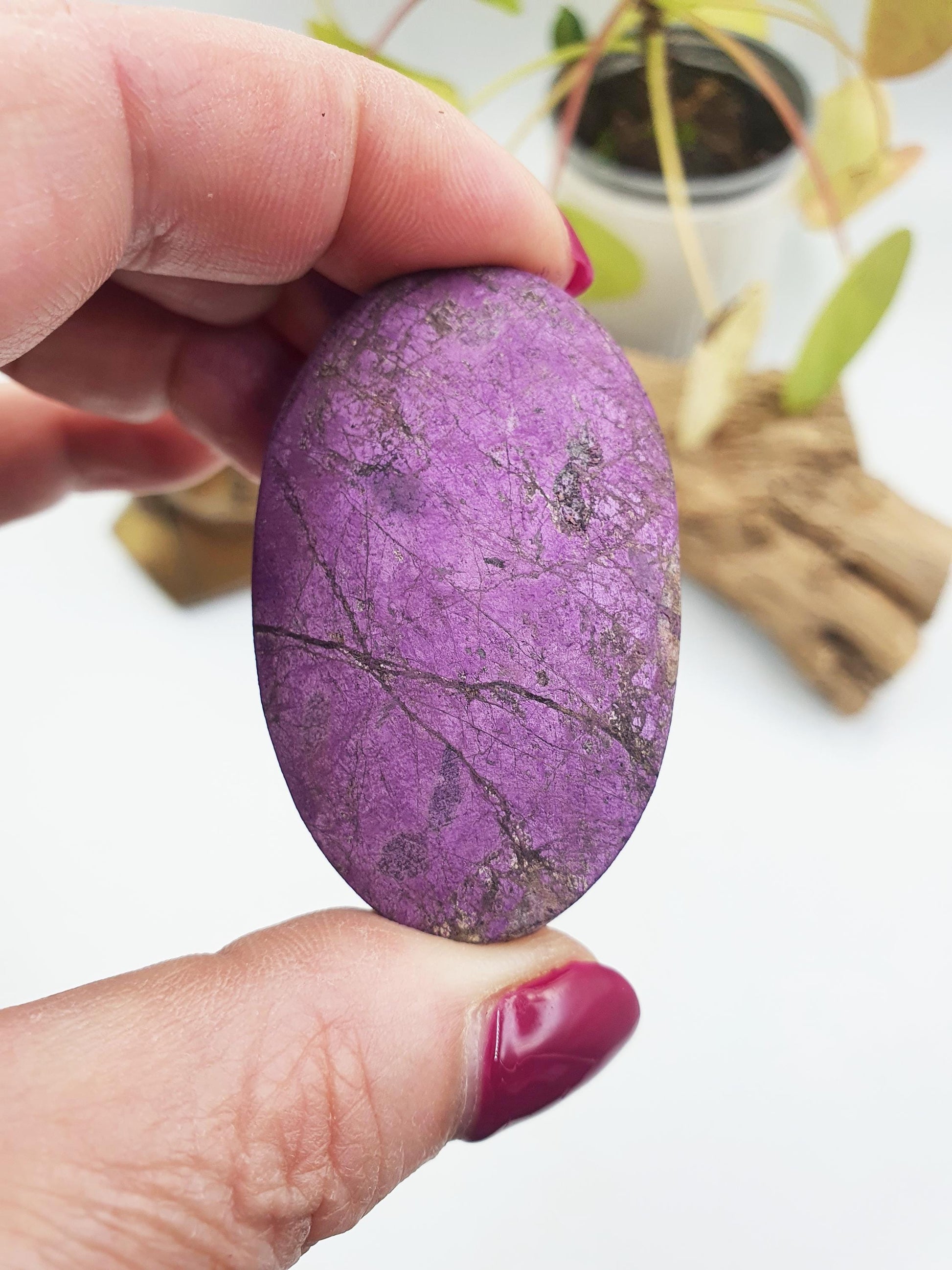 Beautiful Purpurite Palm / Purpurite Palm Stone / Purpurite Pocket Stone / Rare Palm Stone / Meditation Palm - 45g