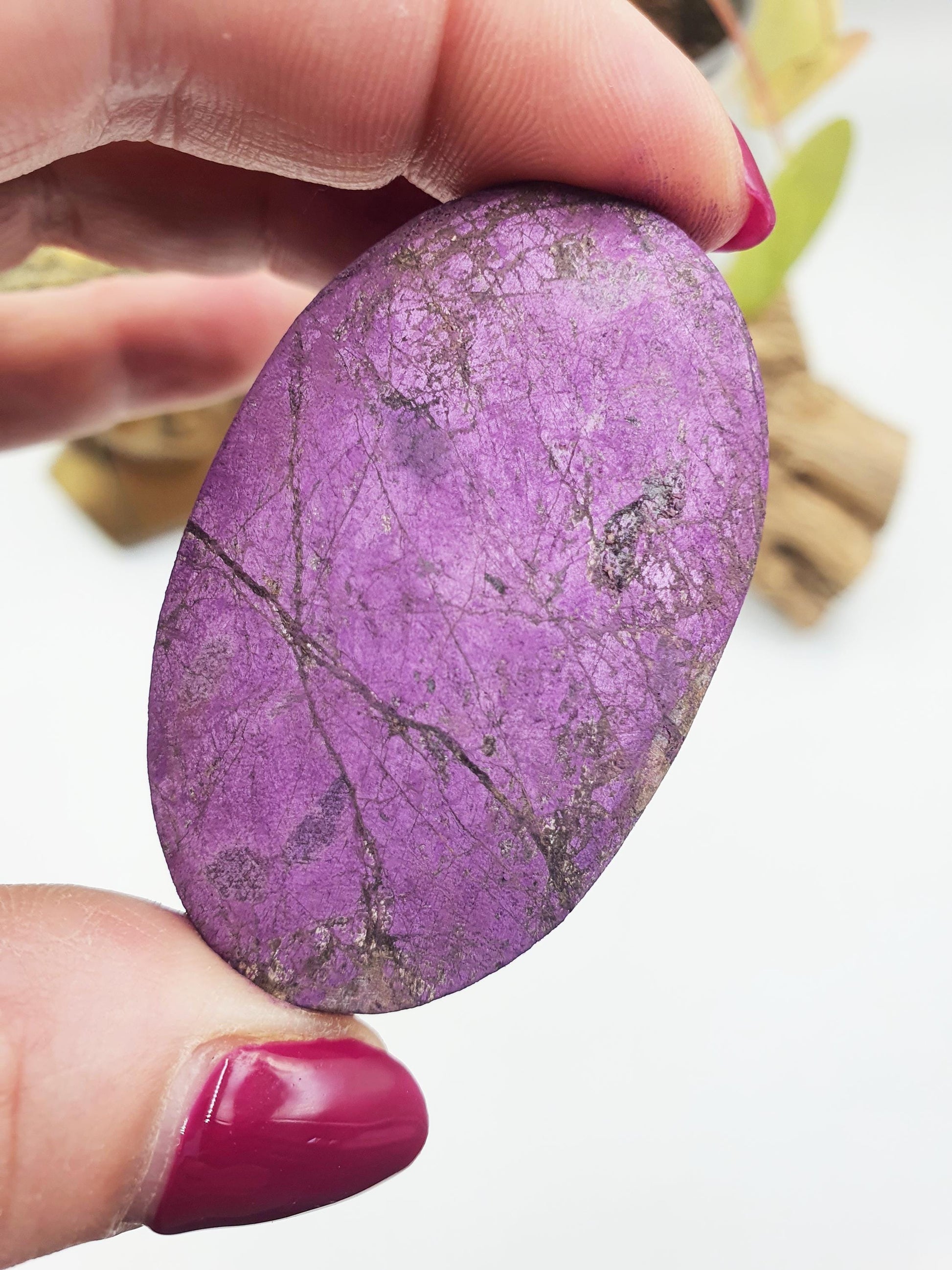 Beautiful Purpurite Palm / Purpurite Palm Stone / Purpurite Pocket Stone / Rare Palm Stone / Meditation Palm - 45g