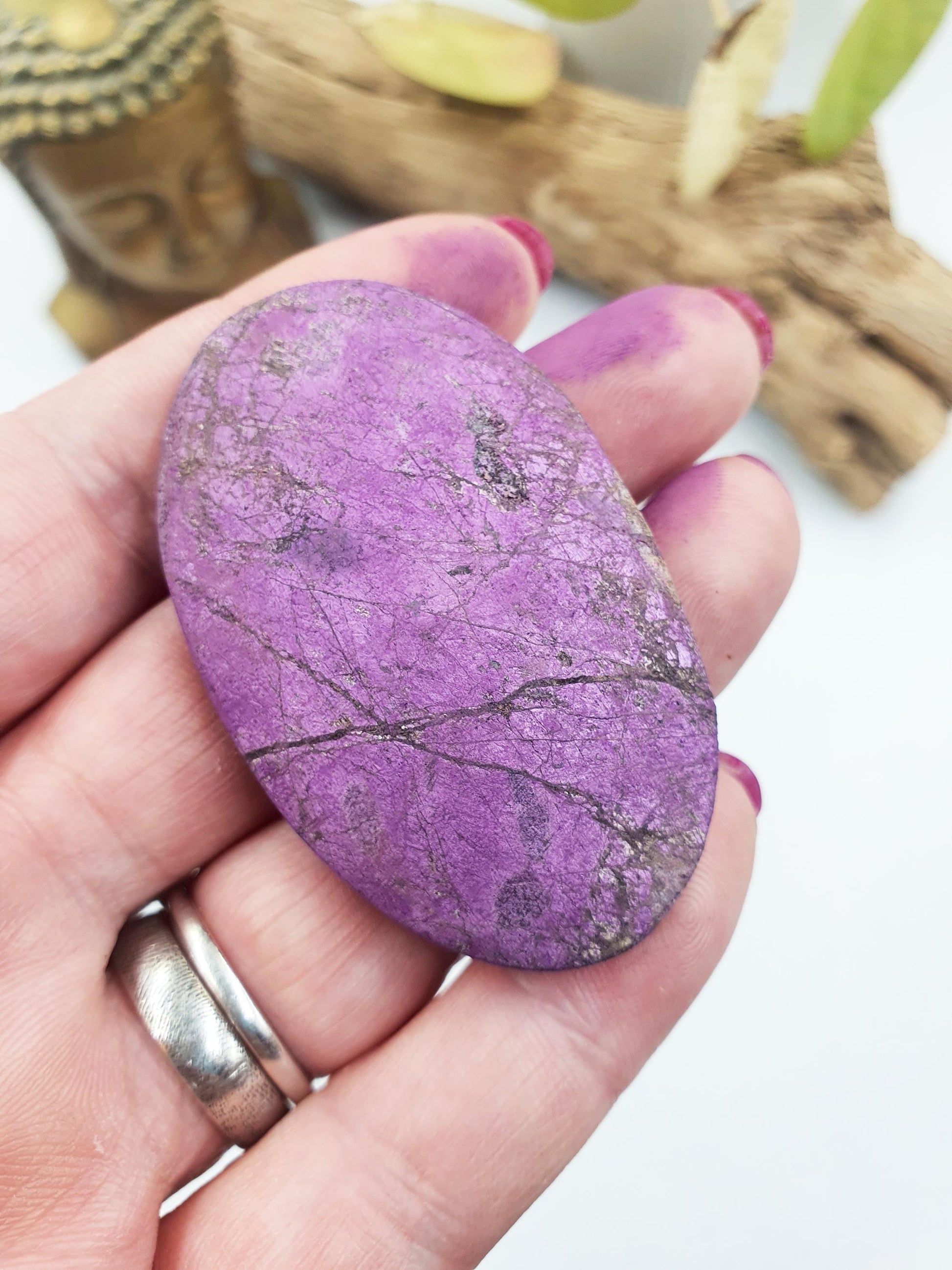 Beautiful Purpurite Palm / Purpurite Palm Stone / Purpurite Pocket Stone / Rare Palm Stone / Meditation Palm - 45g