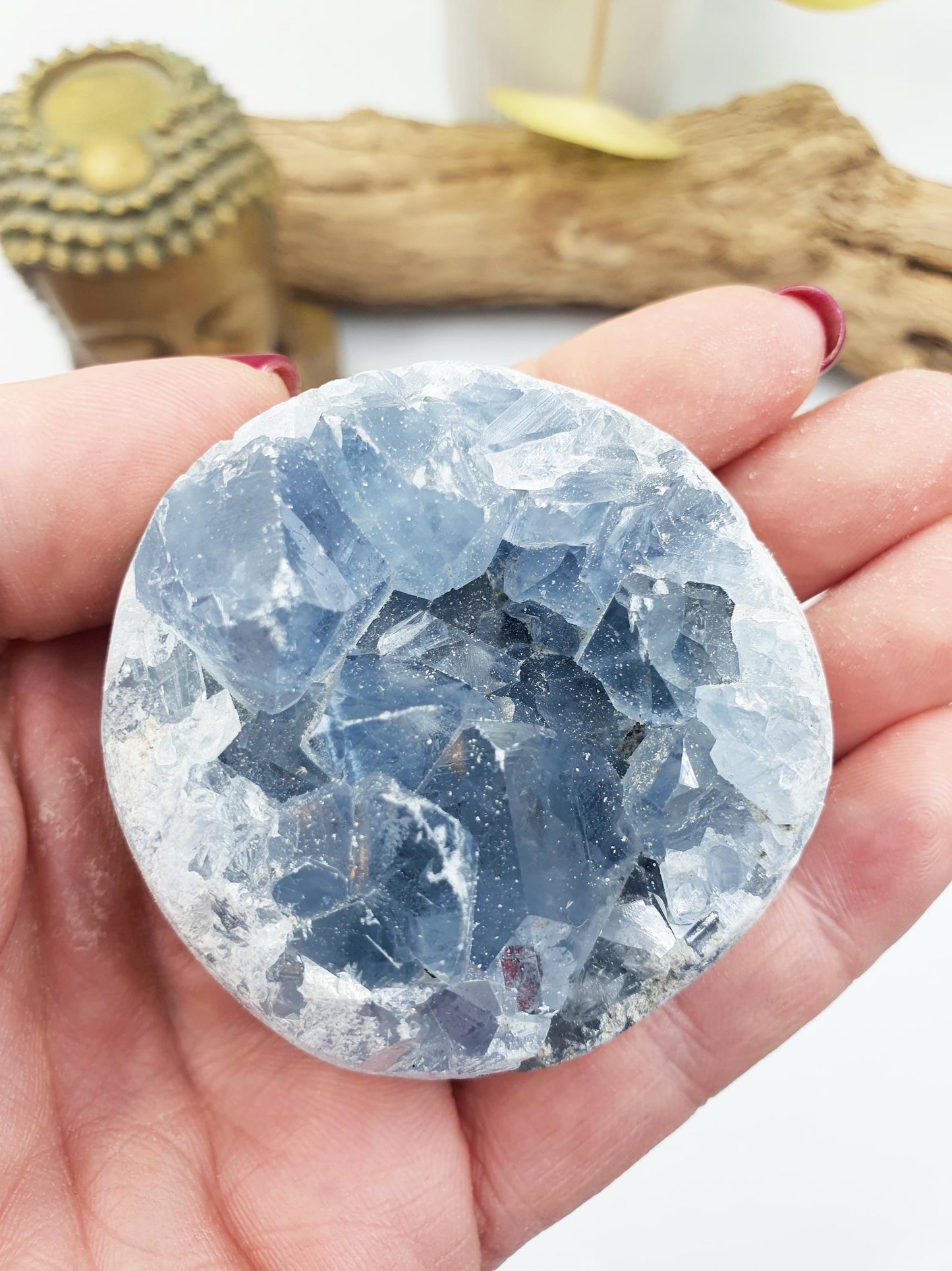 Large Raw Celestite / Raw spherical Celestite / Celestite Geode / Celestite Specimen - 230g