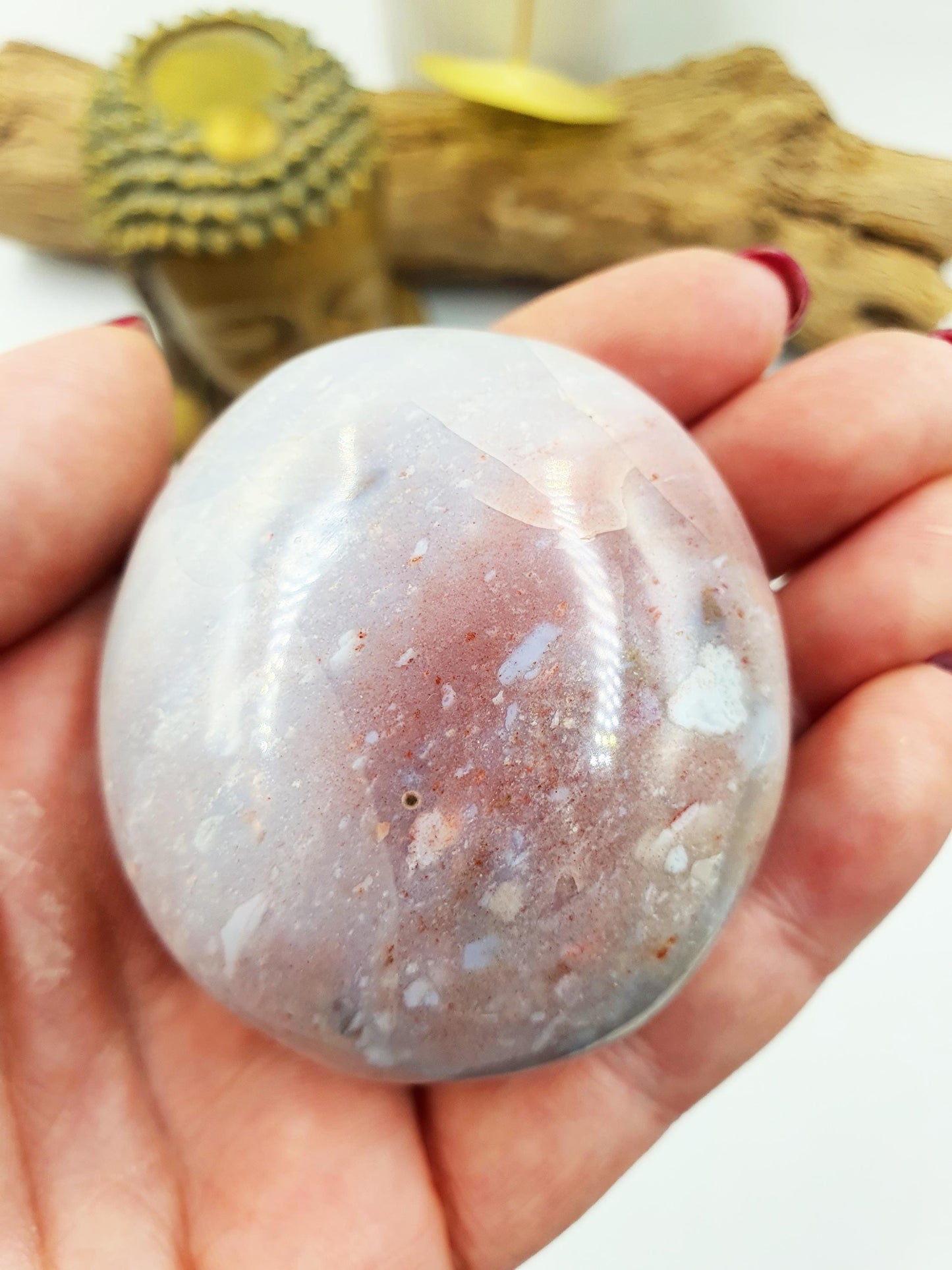 Beautiful Colourful Ocean Jasper Palm / Ocean Jasper Palm stone / OJ Palm / Pocket Crystal / Meditation Palm / Reiki Crystal Palm - 145g