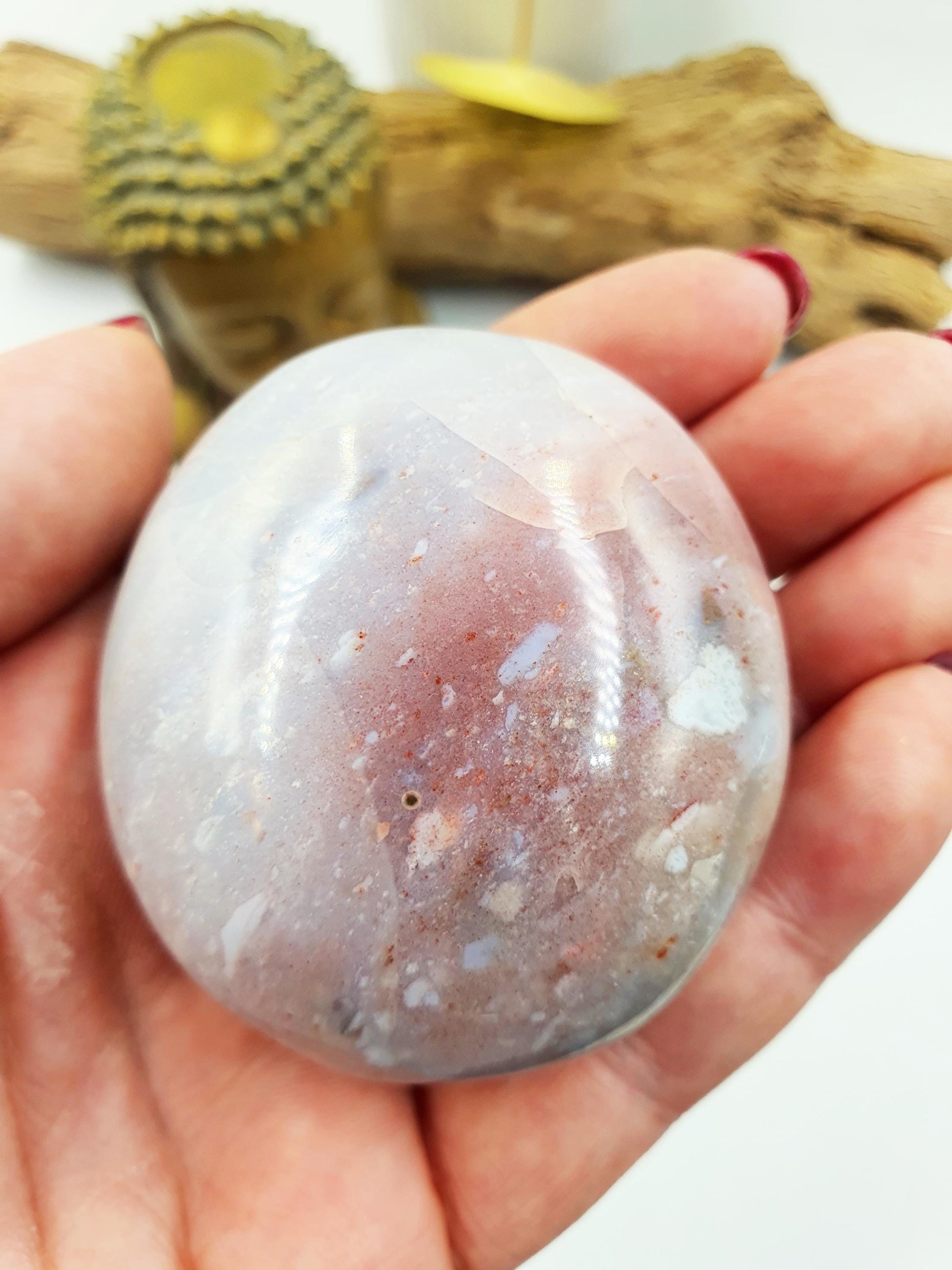 Beautiful Colourful Ocean Jasper Palm / Ocean Jasper Palm stone / OJ Palm / Pocket Crystal / Meditation Palm / Reiki Crystal Palm - 145g