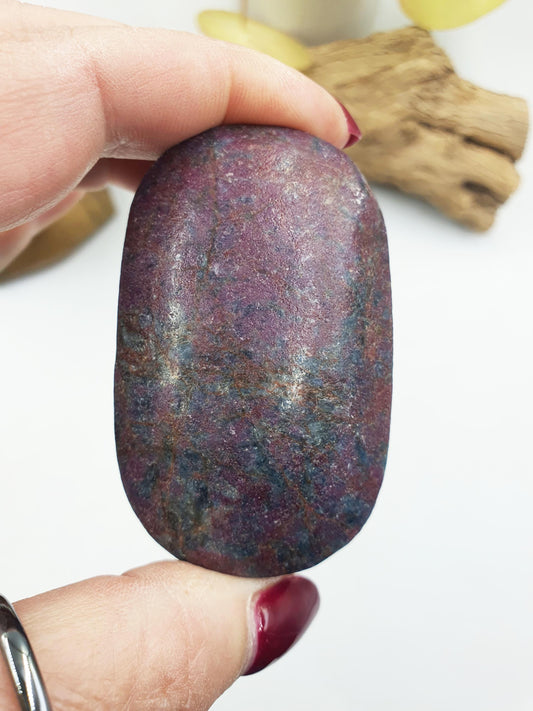 Large Ruby in Fuchsite Palm / Ruby in Fuchsite Palm Stone / UV Reactive Palm / Meditation Palm / Reiki Crystal Palm - 140g