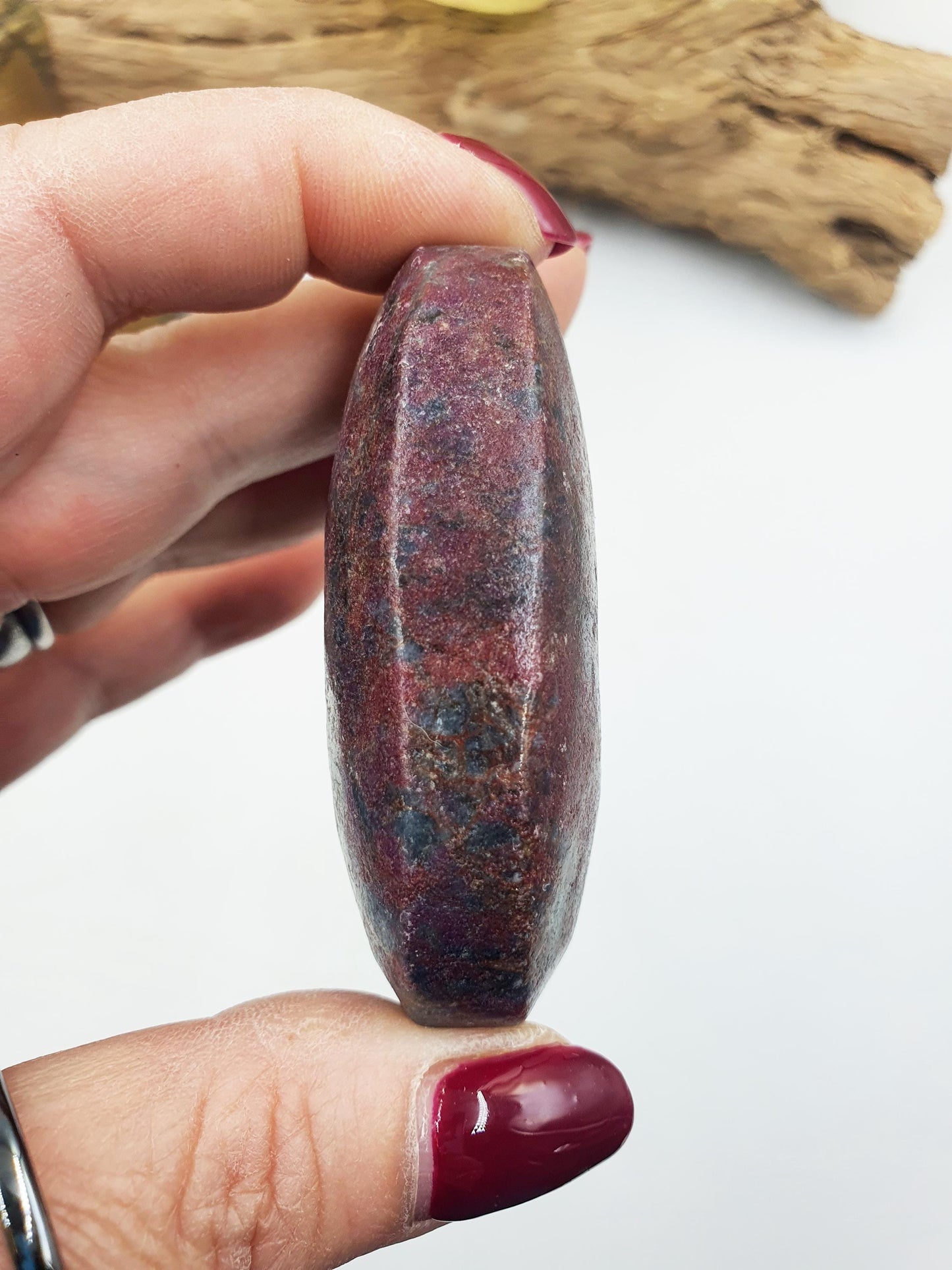 Large Ruby in Fuchsite Palm / Ruby in Fuchsite Palm Stone / UV Reactive Palm / Meditation Palm / Reiki Crystal Palm - 140g