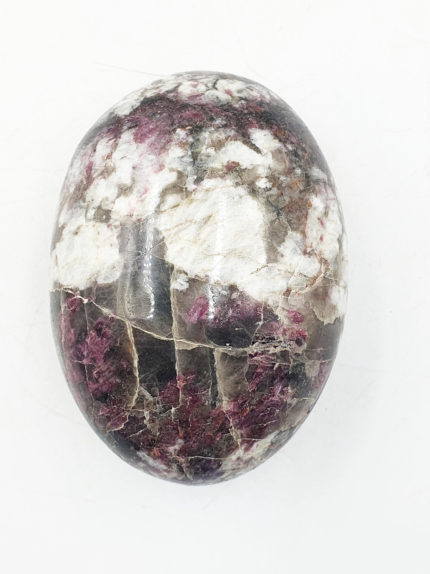 Stunning Plum Tourmaline Palm / Plum Blossom Tourmaline Palm Stone / Pocket Stone / Meditation Palm - 175g