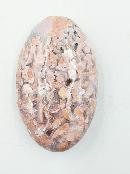 Beautiful Pink Agate Palm / Pink Agate Palm Stone / Pocket Crystal / Agate Palm / Meditation Palm - 80g