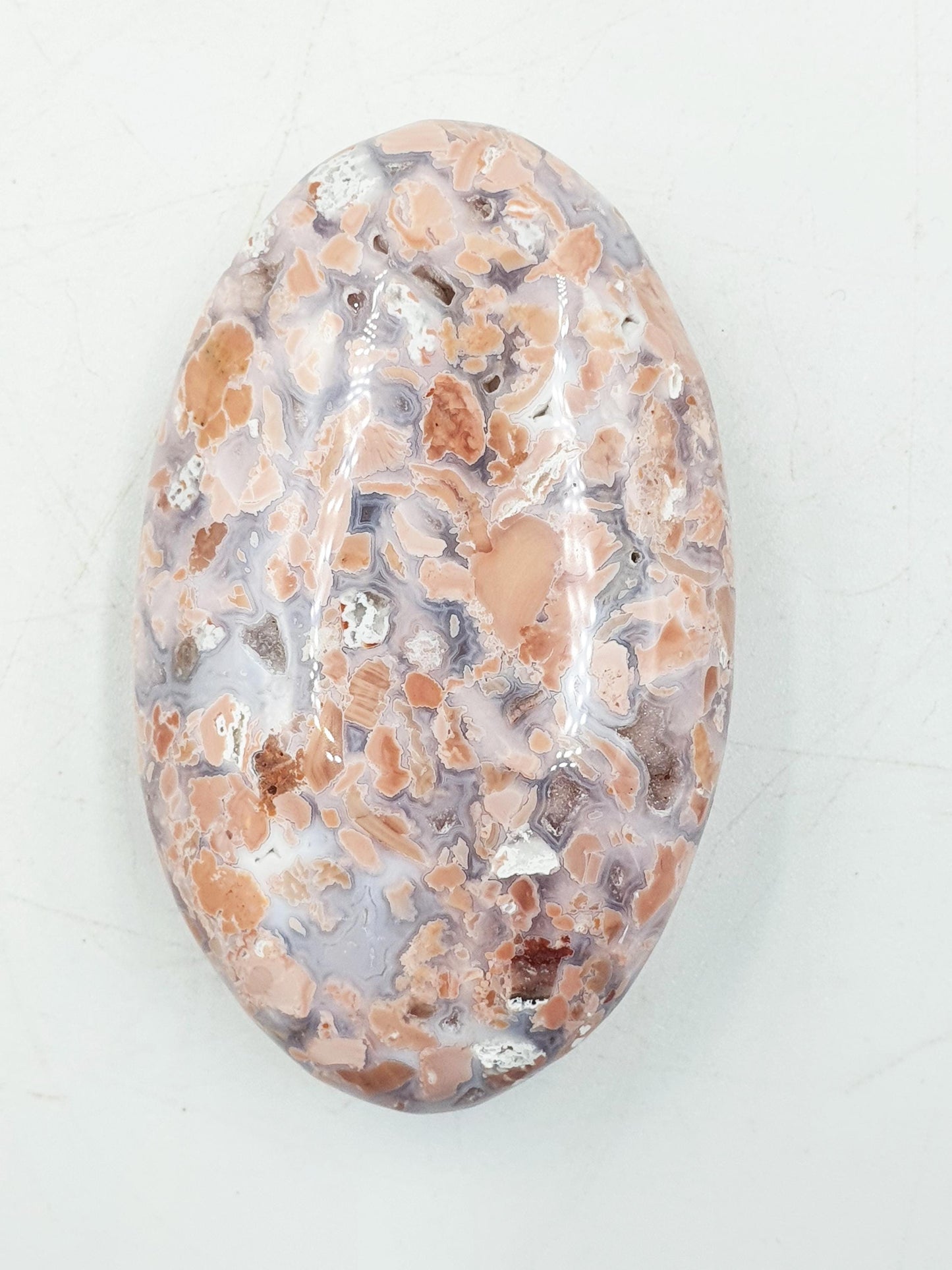 Beautiful Pink Agate Palm / Pink Agate Palm Stone / Pocket Crystal / Agate Palm / Meditation Palm - 80g