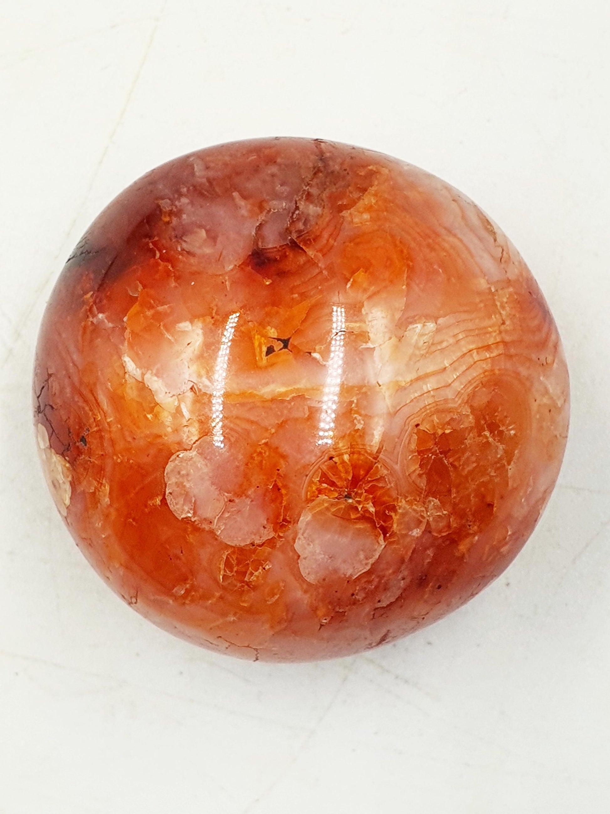 Beautiful Carnelian Palm / Carnelian Palm Stone / Carnelian Pocket Stone / Meditation Palm / Reiki Crystal Palm - 65g