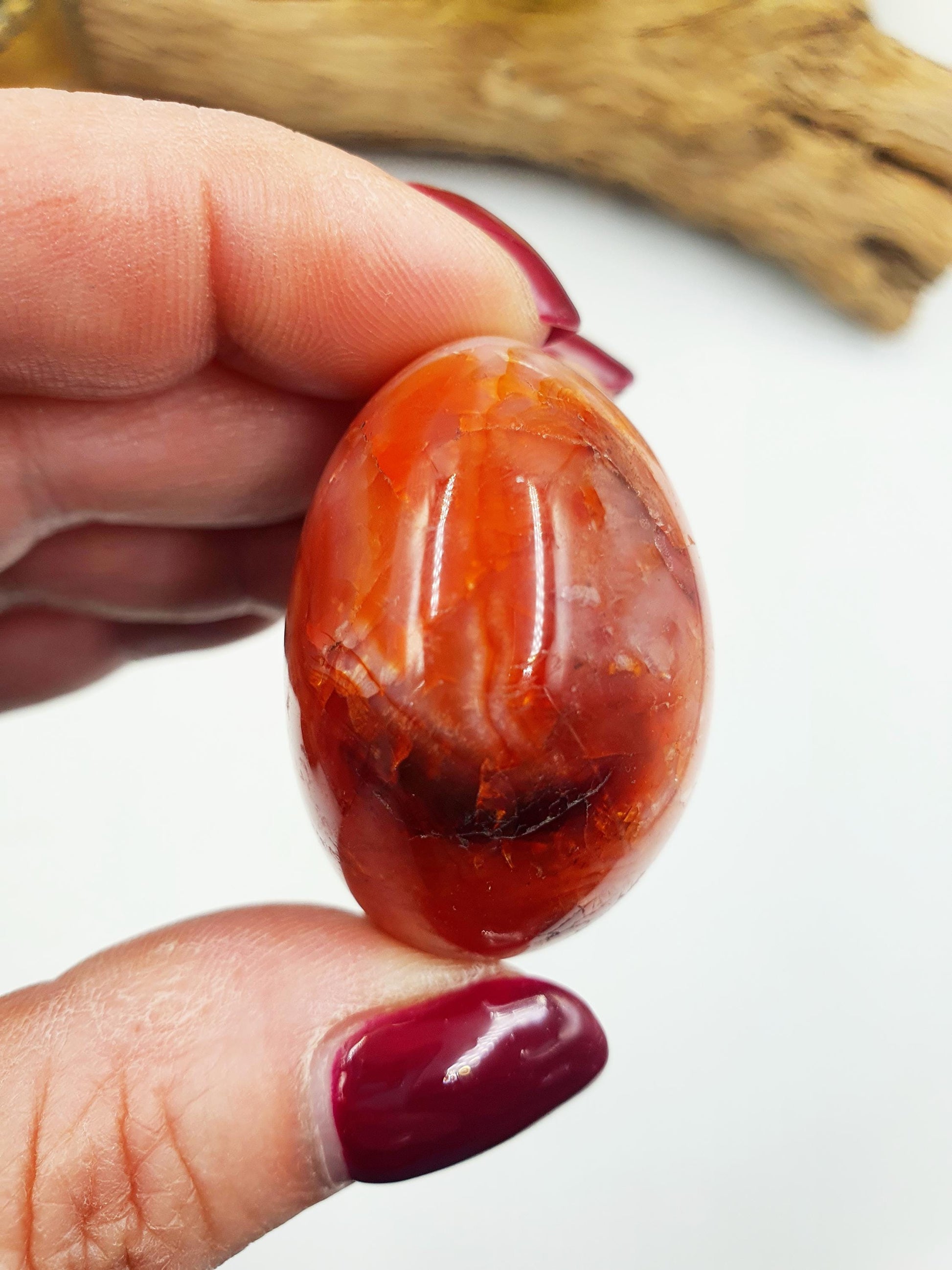 Beautiful Carnelian Palm / Carnelian Palm Stone / Carnelian Pocket Stone / Meditation Palm / Reiki Crystal Palm - 65g