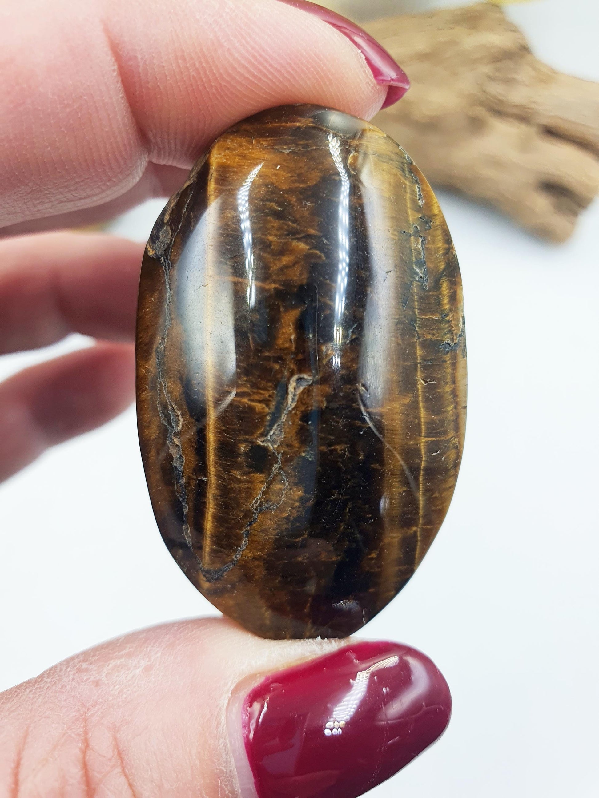 Little Flashy Yellow Tigers Eye Palm / Tiger's Eye Palm Stone / Pocket Crystal / Meditation Palm / Reiki Crystal Palm - 40g