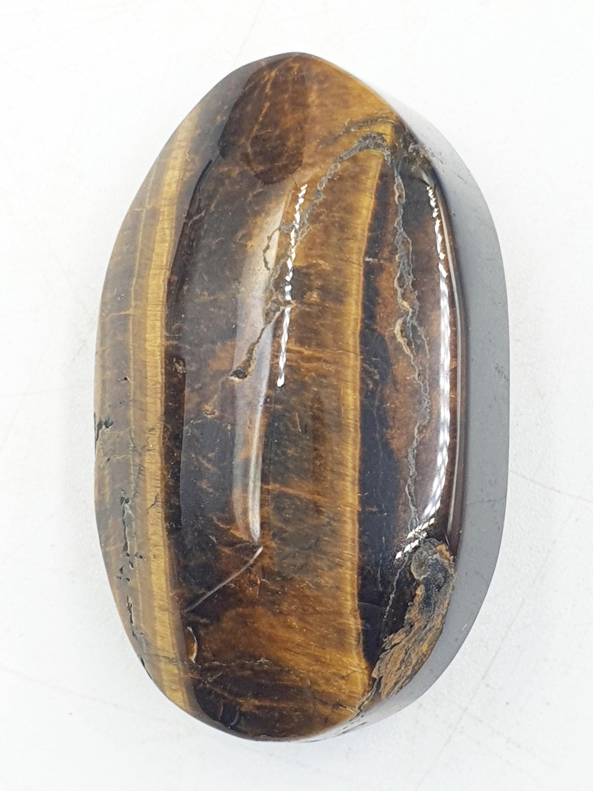 Little Flashy Yellow Tigers Eye Palm / Tiger's Eye Palm Stone / Pocket Crystal / Meditation Palm / Reiki Crystal Palm - 40g