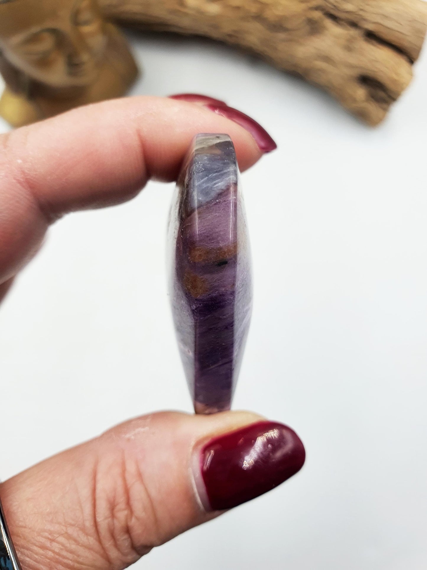 Beautiful Charoite Crystal Heart/ Charoite Puff Heart / Charoite Carving - 45g