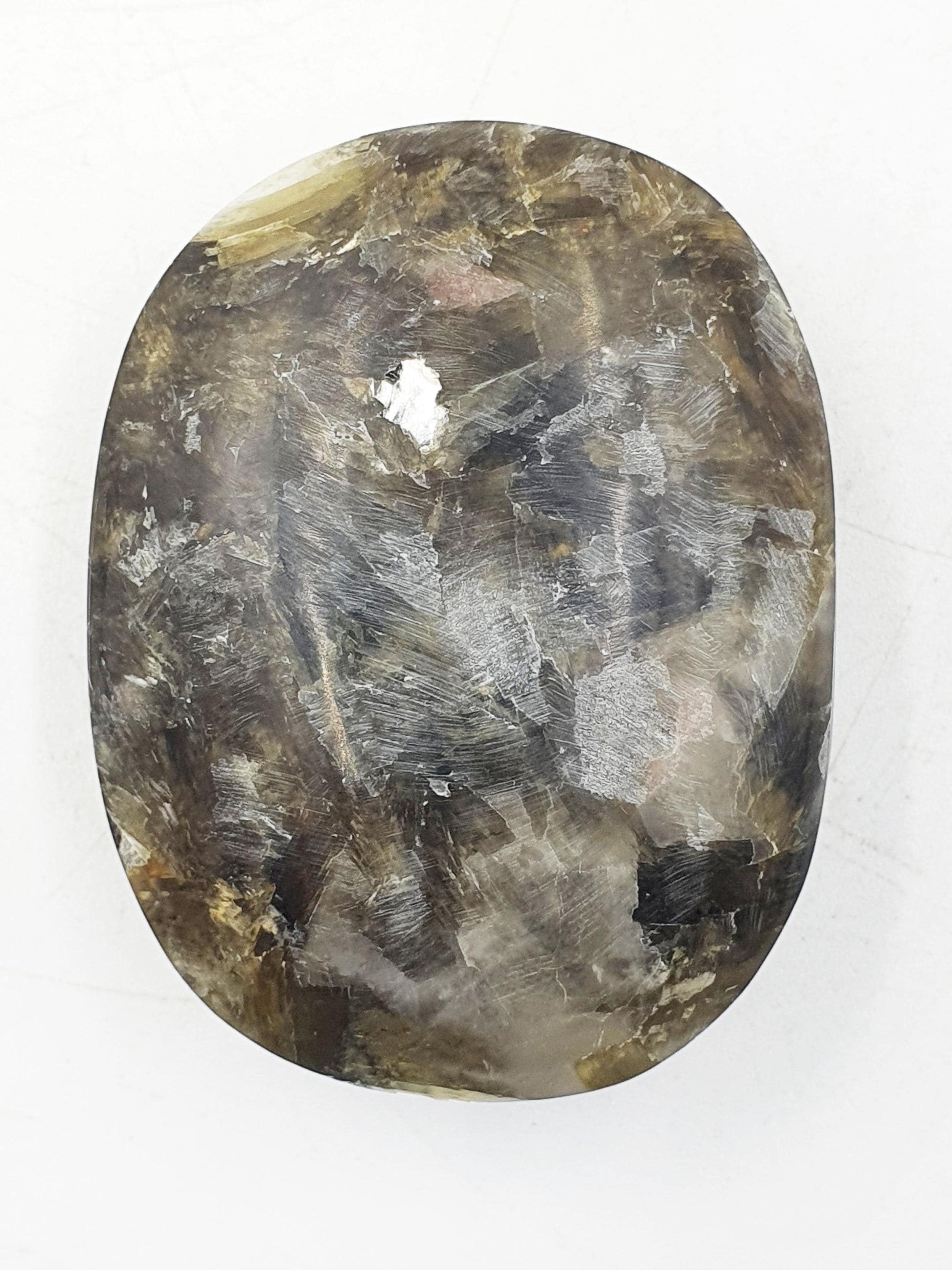 Muscovite (Golden Mica) Palm / Muscovite (Golden Mica) Palmstone / Golden Lepidolite Palm / Meditation Palm - 90g