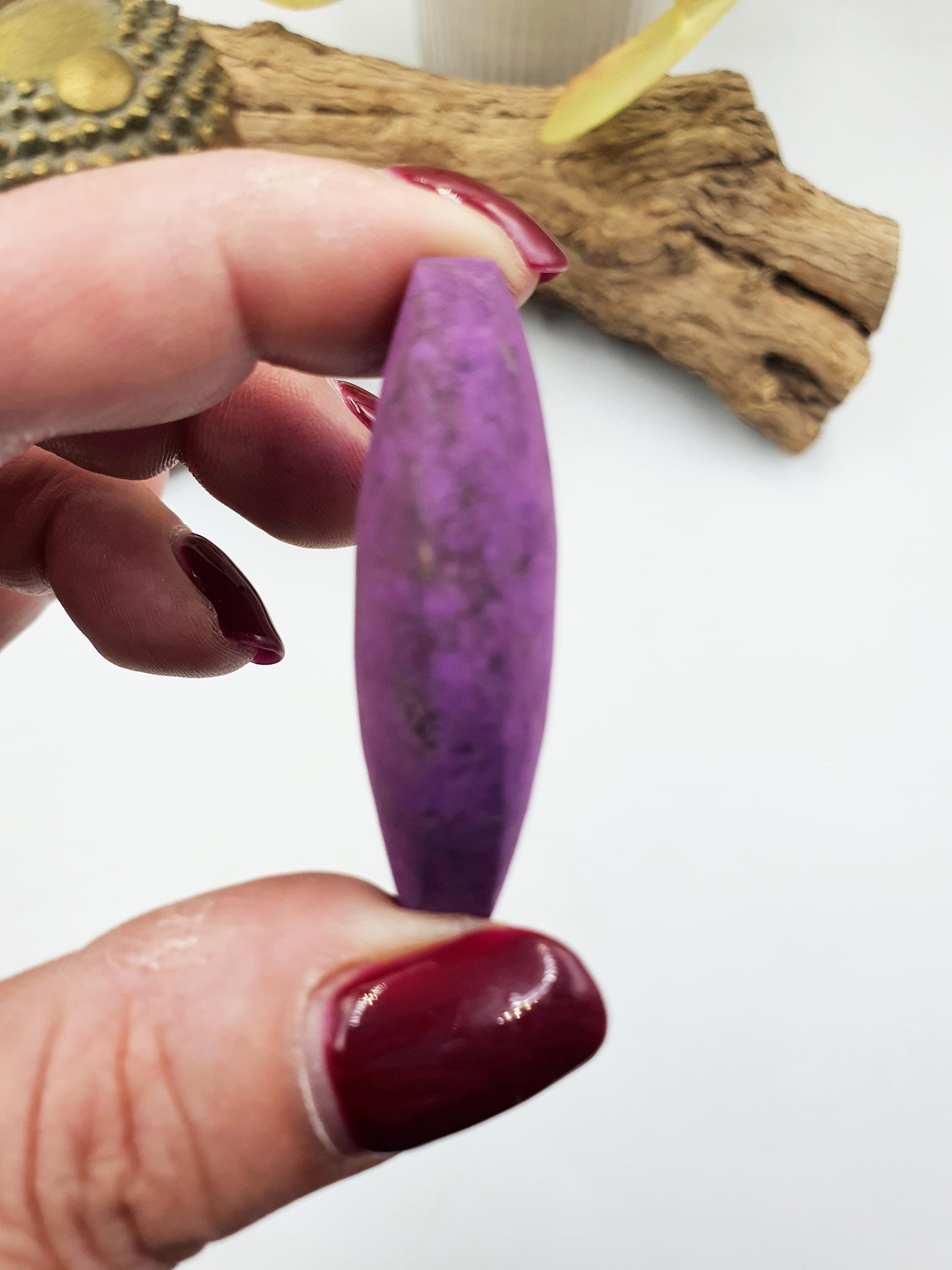Cute Little Purpurite Palm / Purpurite Palm Stone / Purpurite Pocket Stone / Rare Palm Stone / Meditation Palm - 35g