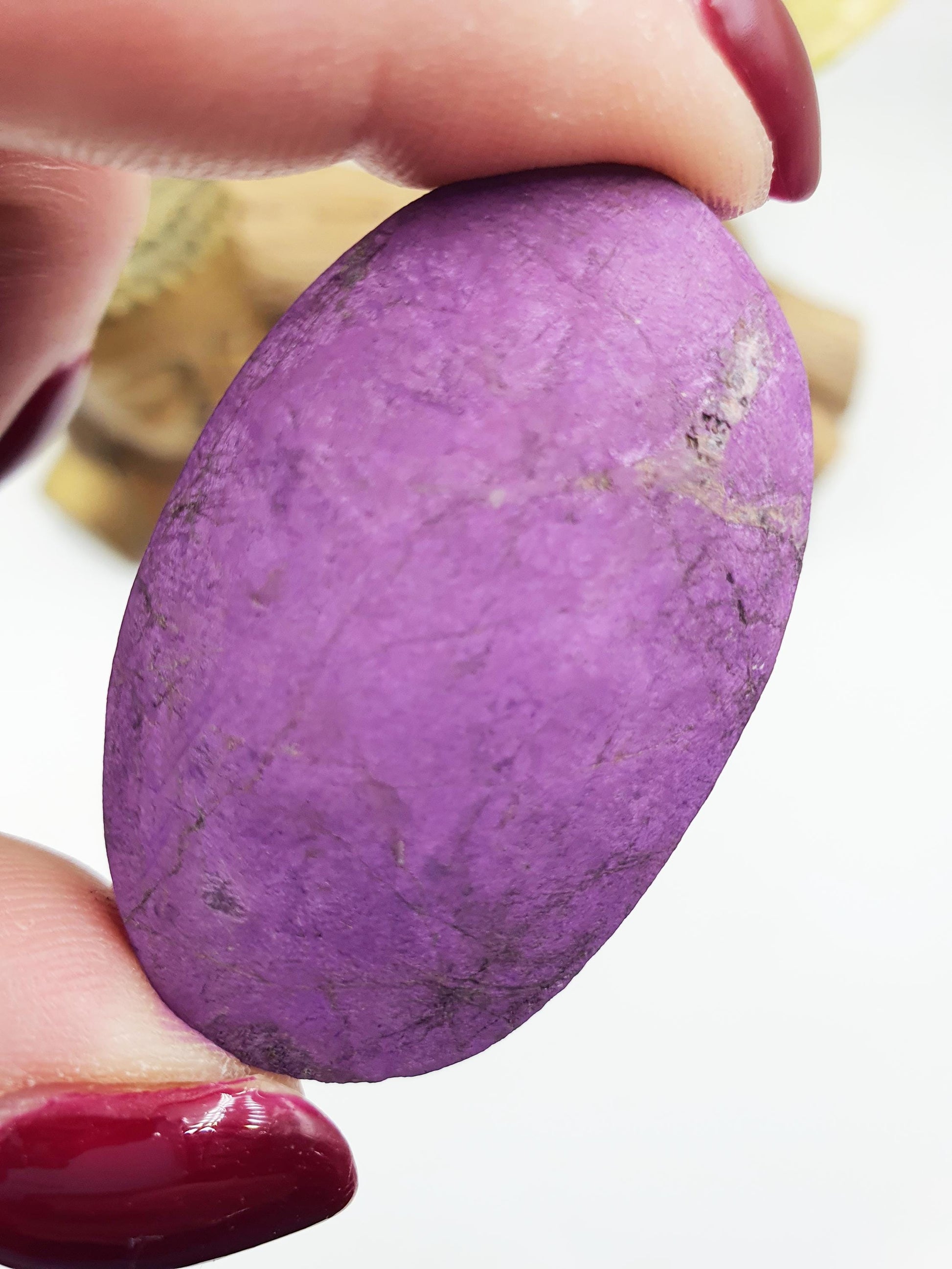 Cute Little Purpurite Palm / Purpurite Palm Stone / Purpurite Pocket Stone / Rare Palm Stone / Meditation Palm - 35g