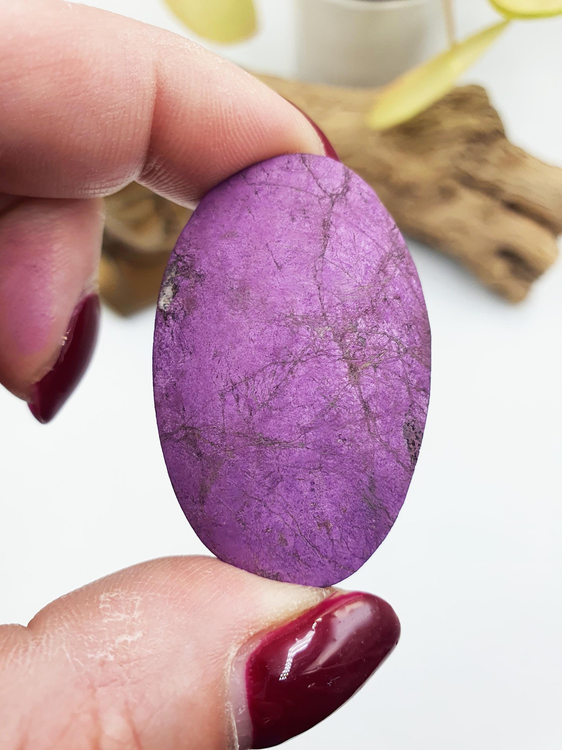 Cute Little Purpurite Palm / Purpurite Palm Stone / Purpurite Pocket Stone / Rare Palm Stone / Meditation Palm - 35g