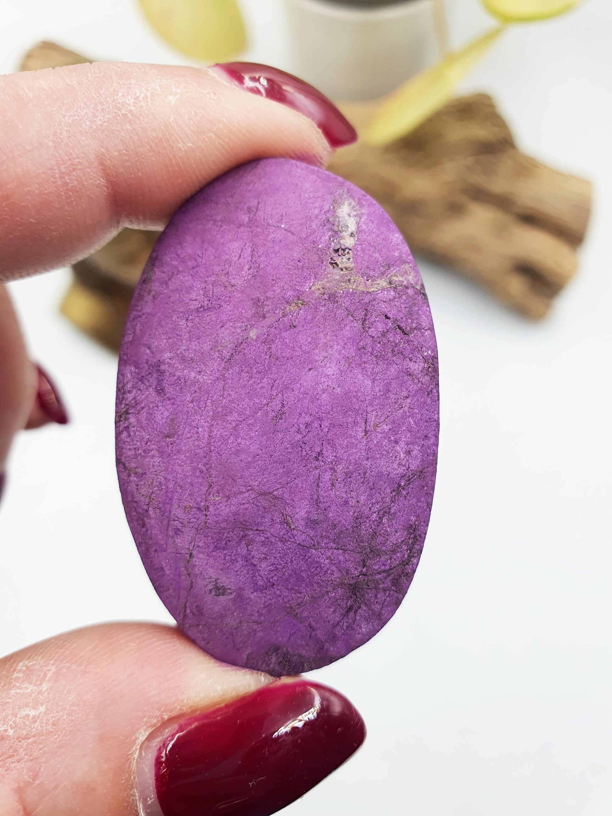 Cute Little Purpurite Palm / Purpurite Palm Stone / Purpurite Pocket Stone / Rare Palm Stone / Meditation Palm - 35g