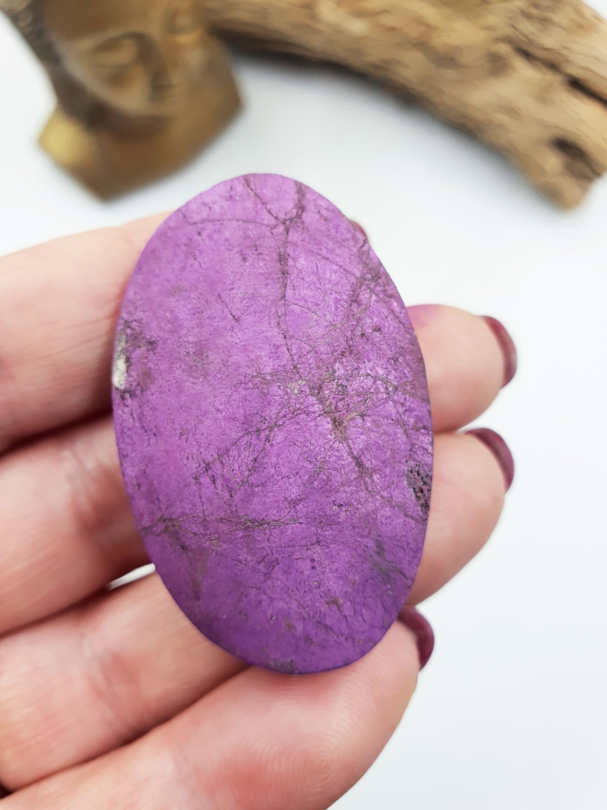 Cute Little Purpurite Palm / Purpurite Palm Stone / Purpurite Pocket Stone / Rare Palm Stone / Meditation Palm - 35g