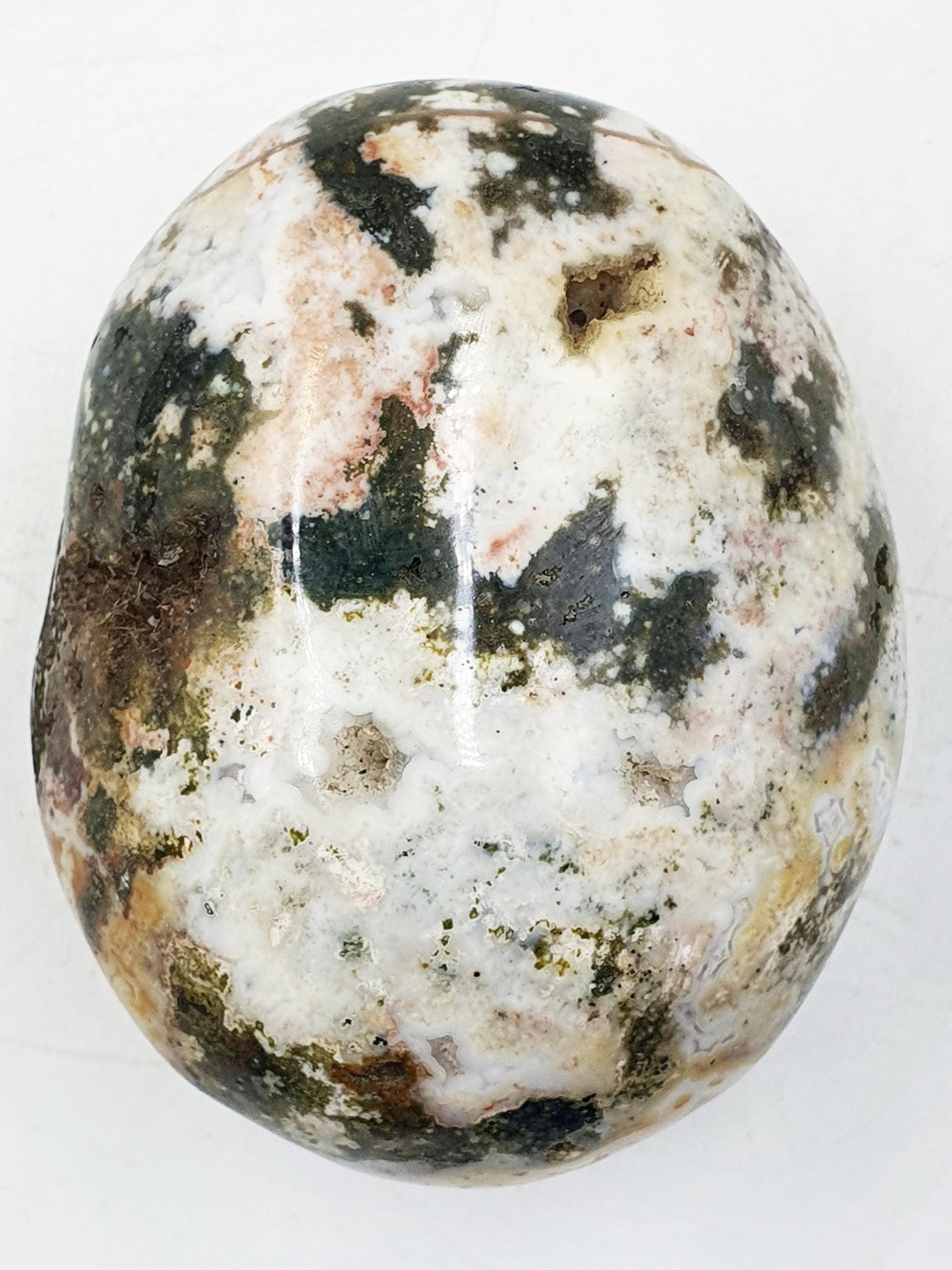 Beautiful Colourful Ocean Jasper Palm / Ocean Jasper Palm stone / OJ Palm / Pocket Crystal / Meditation Palm / Reiki Crystal Palm - 130g