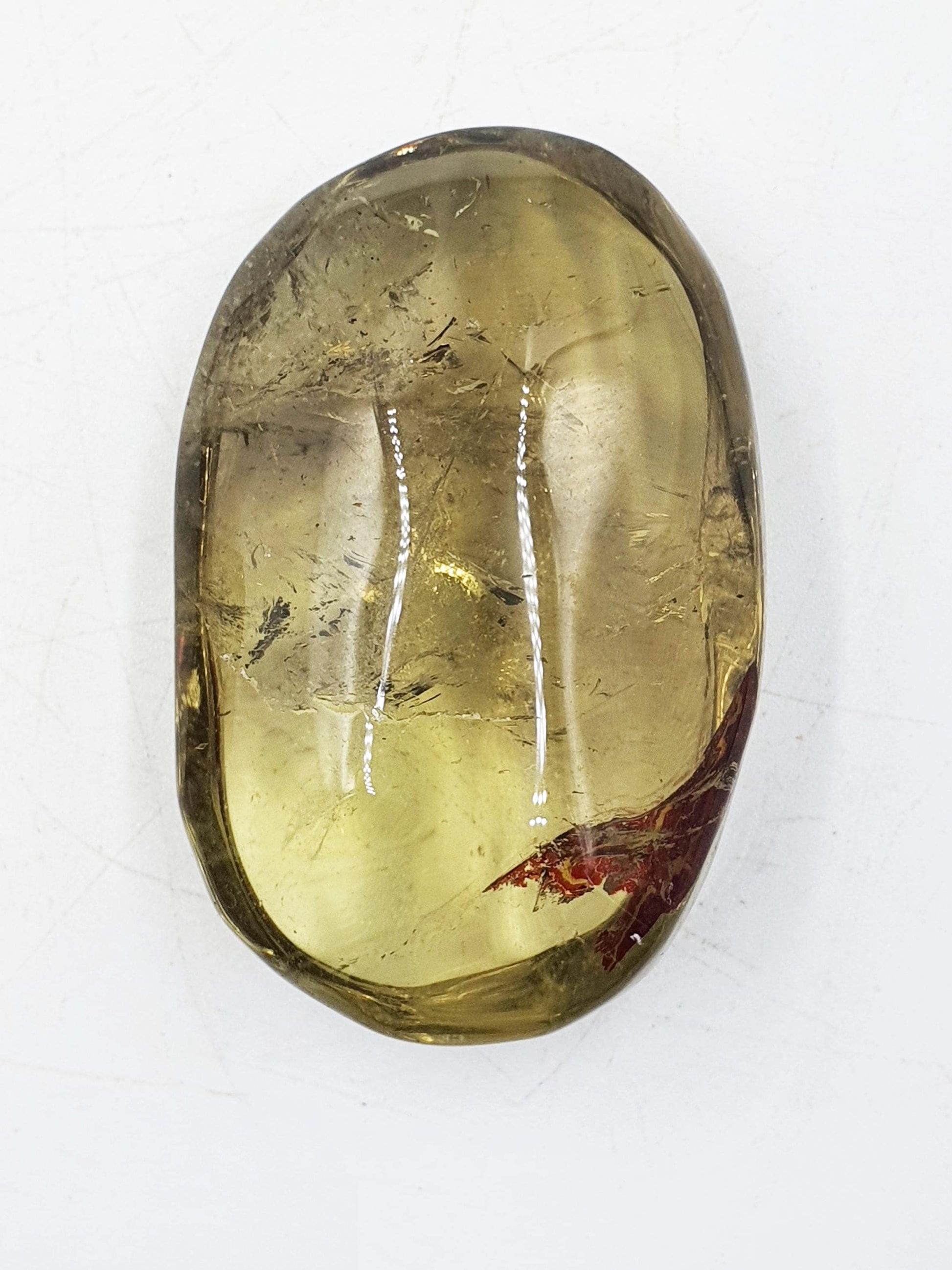 Sparkly Citrine Palm with Red Hematite inclusions / Unique Citrine Palm Stone / Meditation Palm / Reiki Crystal Healing - 90g