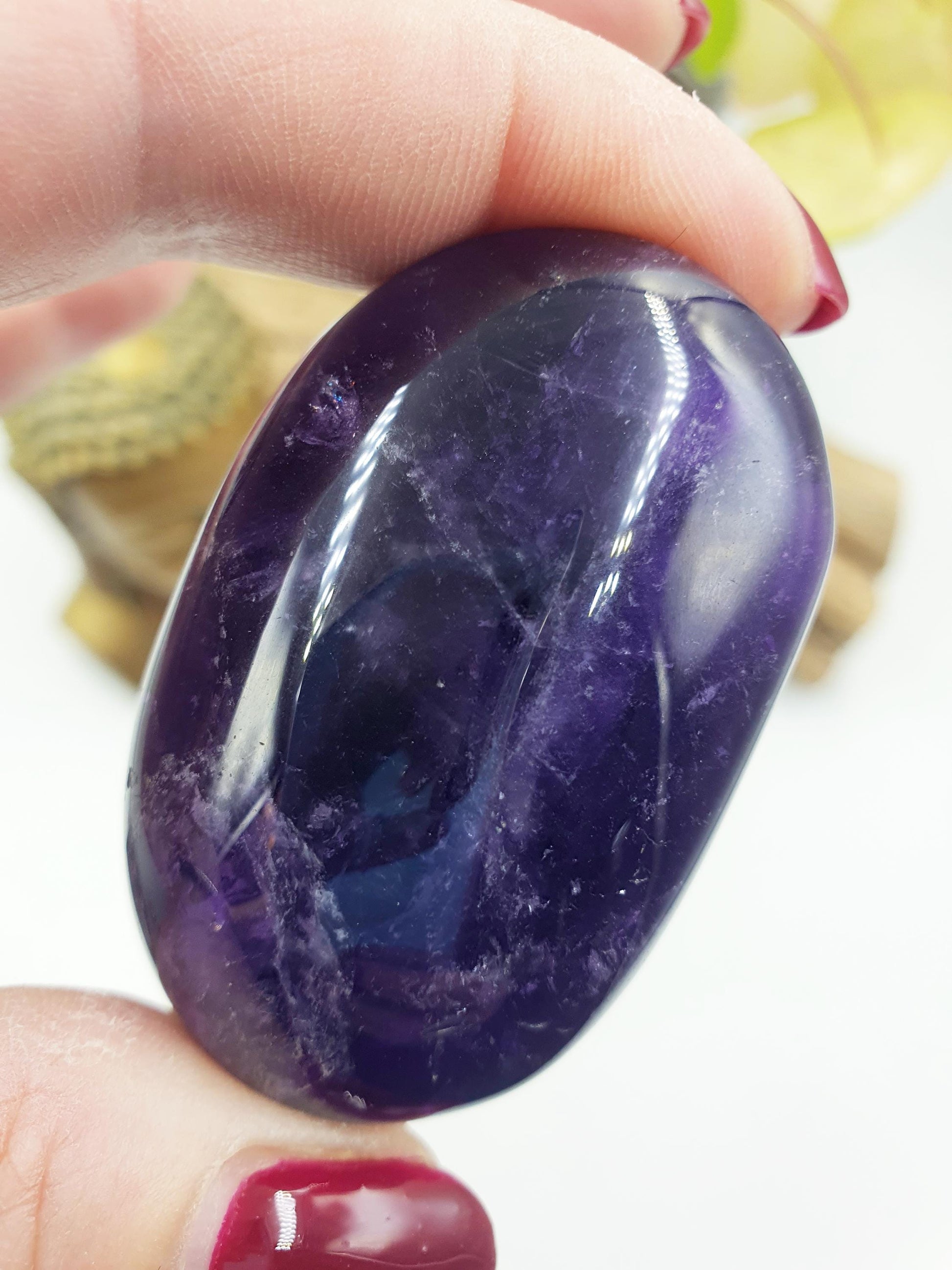 Amethyst Palm / Amethyst Palm Stone / Amethyst Pocket Stone / Crystal Healing / Meditation Palm - 75g