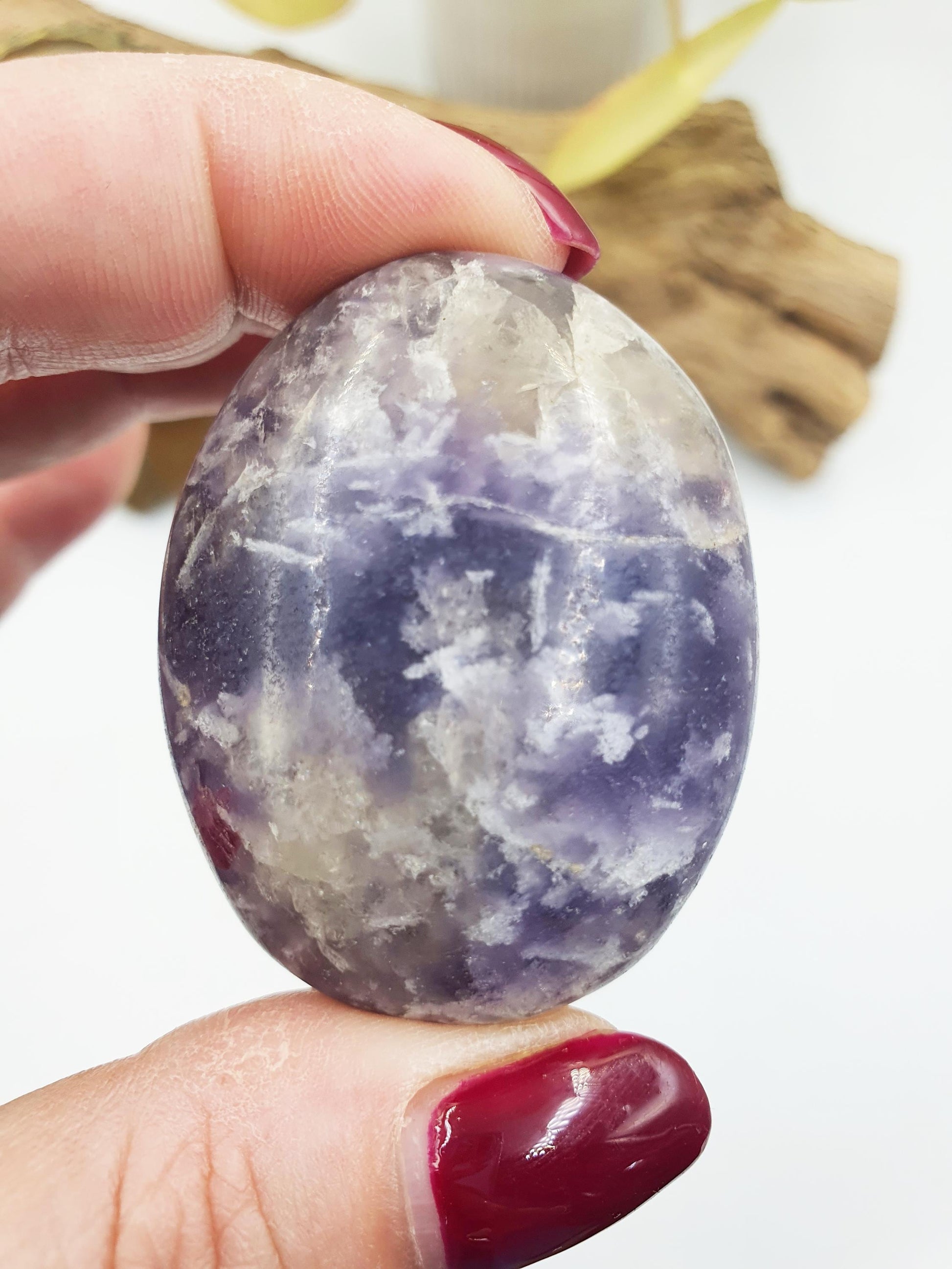 Pretty Unicorn Stone Palm / Unicorn Palm Stone / Pegmatite Palm / Pocket Crystal / Meditation Palm / Reiki Crystal Palm - 70g