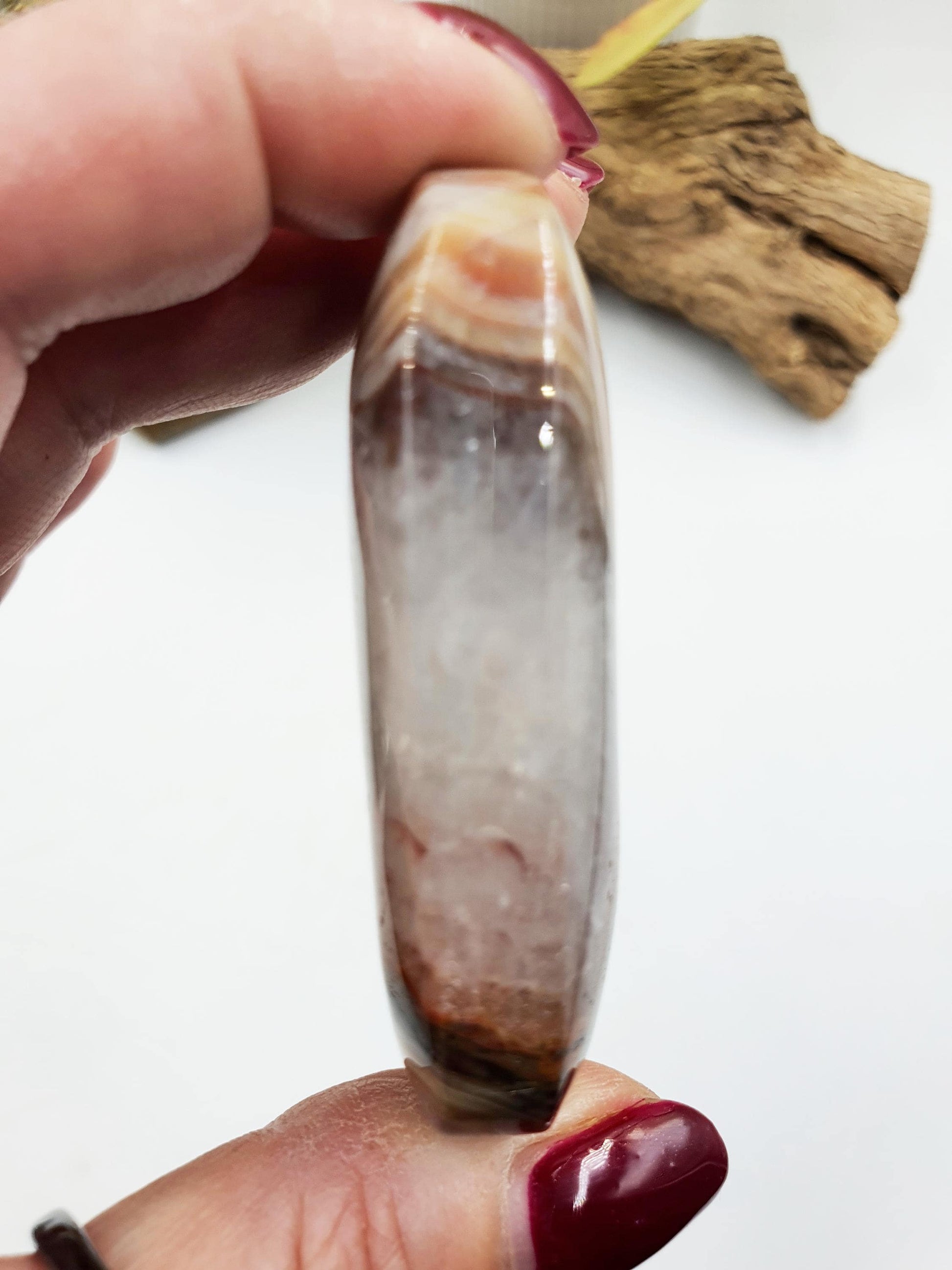 Beautiful Unique Amethyst Agate Palm / Amethyst Agate Palm Stone / Amethyst Palm / Amethyst Agate / Reiki Crystal Palm - 85g