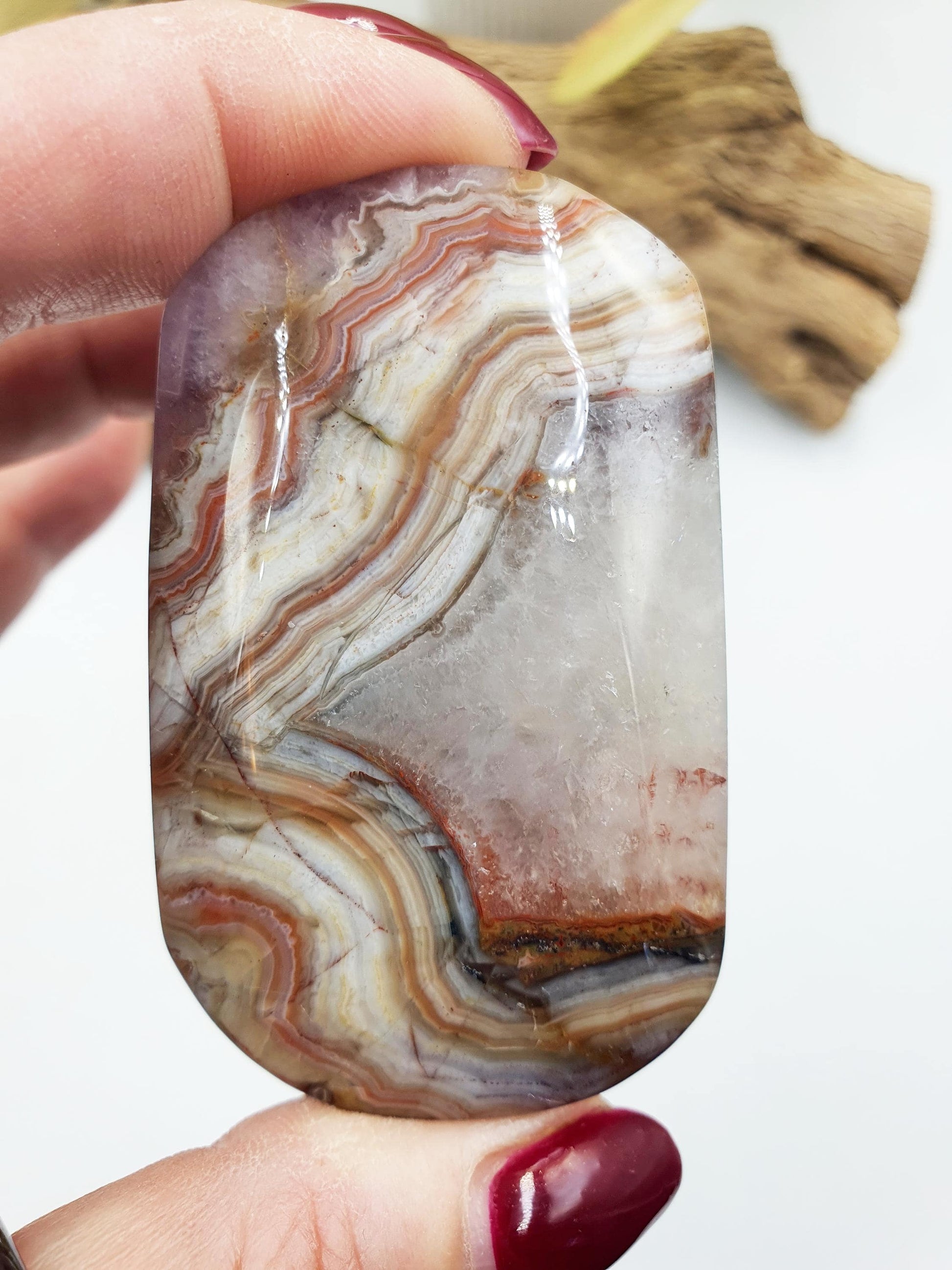 Beautiful Unique Amethyst Agate Palm / Amethyst Agate Palm Stone / Amethyst Palm / Amethyst Agate / Reiki Crystal Palm - 85g