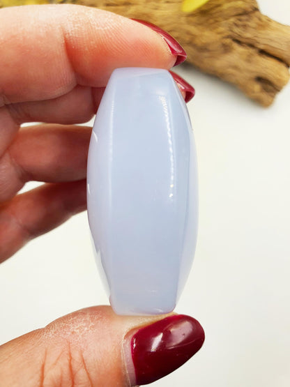Beautiful Blue Chalcedony Palm/ Chalcedony Palm Stone / Meditation Palm / Reiki Crystal Palm - 75g