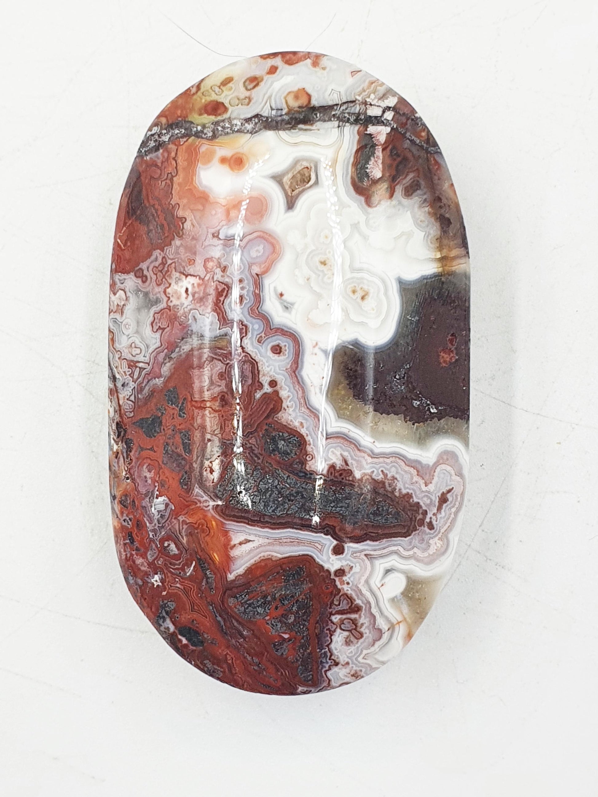 Beautiful Mexican Agate Palm / Crazy Lace Agate Palm Stone / Agate Palm / Meditation Palm / Reiki Crystal- 105g