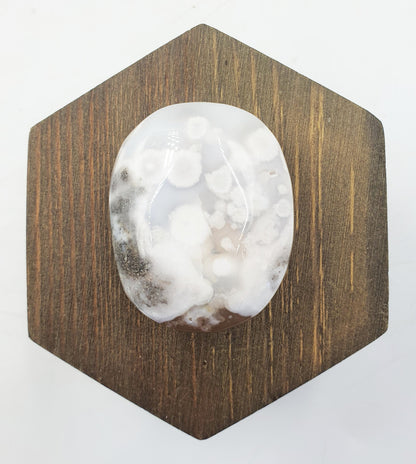 Cute Little Flower Agate Palm / Sakura Palm / Sakura Palm Stone / Flower Agate Palm Stone / Healing Palmstone / Meditation Palm - 62g