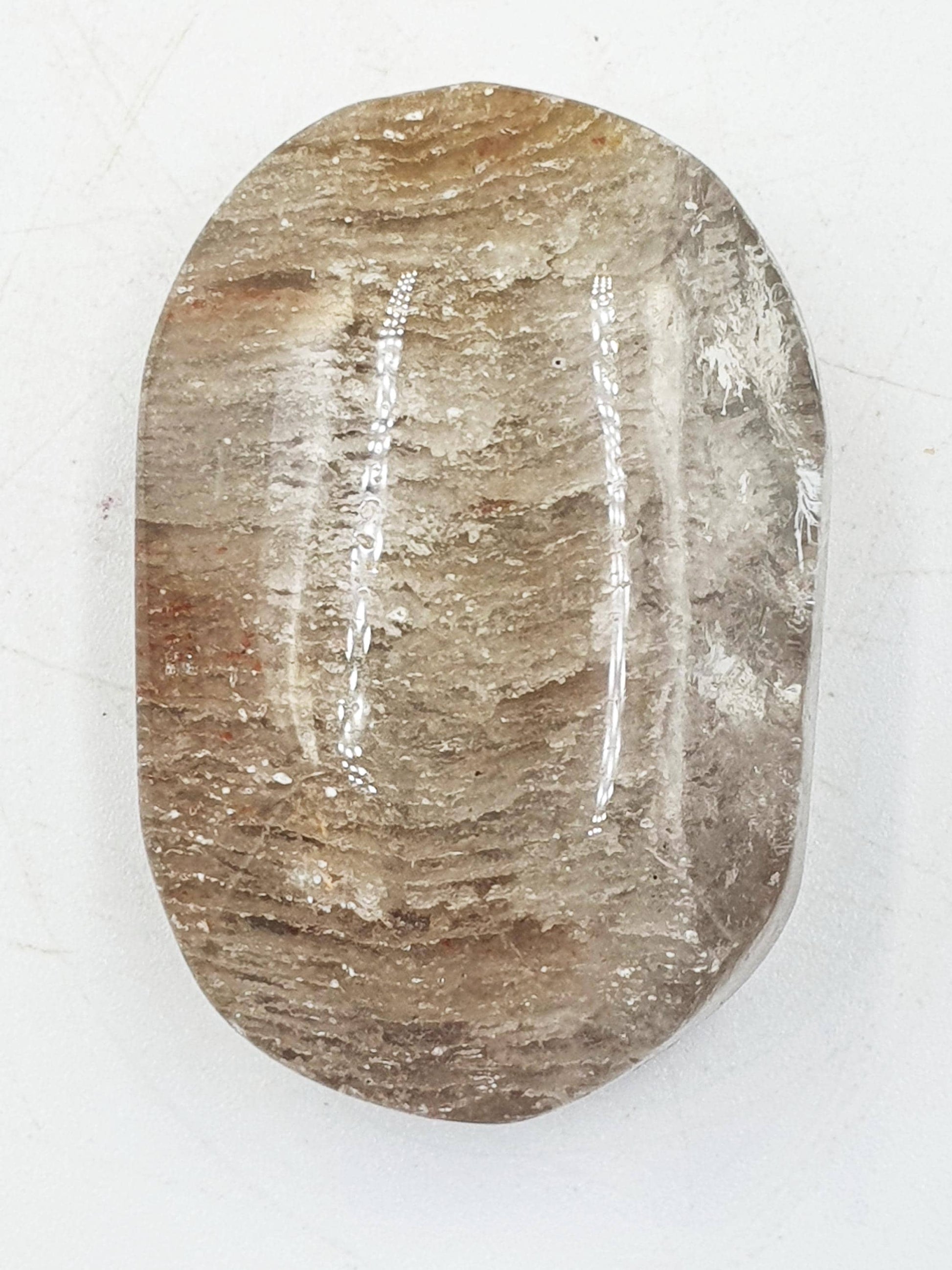 High Grade Sparkly Thousand Layer Palm with rainbow - Thousand Layer (Lodolite) Palm Stone / Meditation Palm / Reiki Crystal Palm - 40g