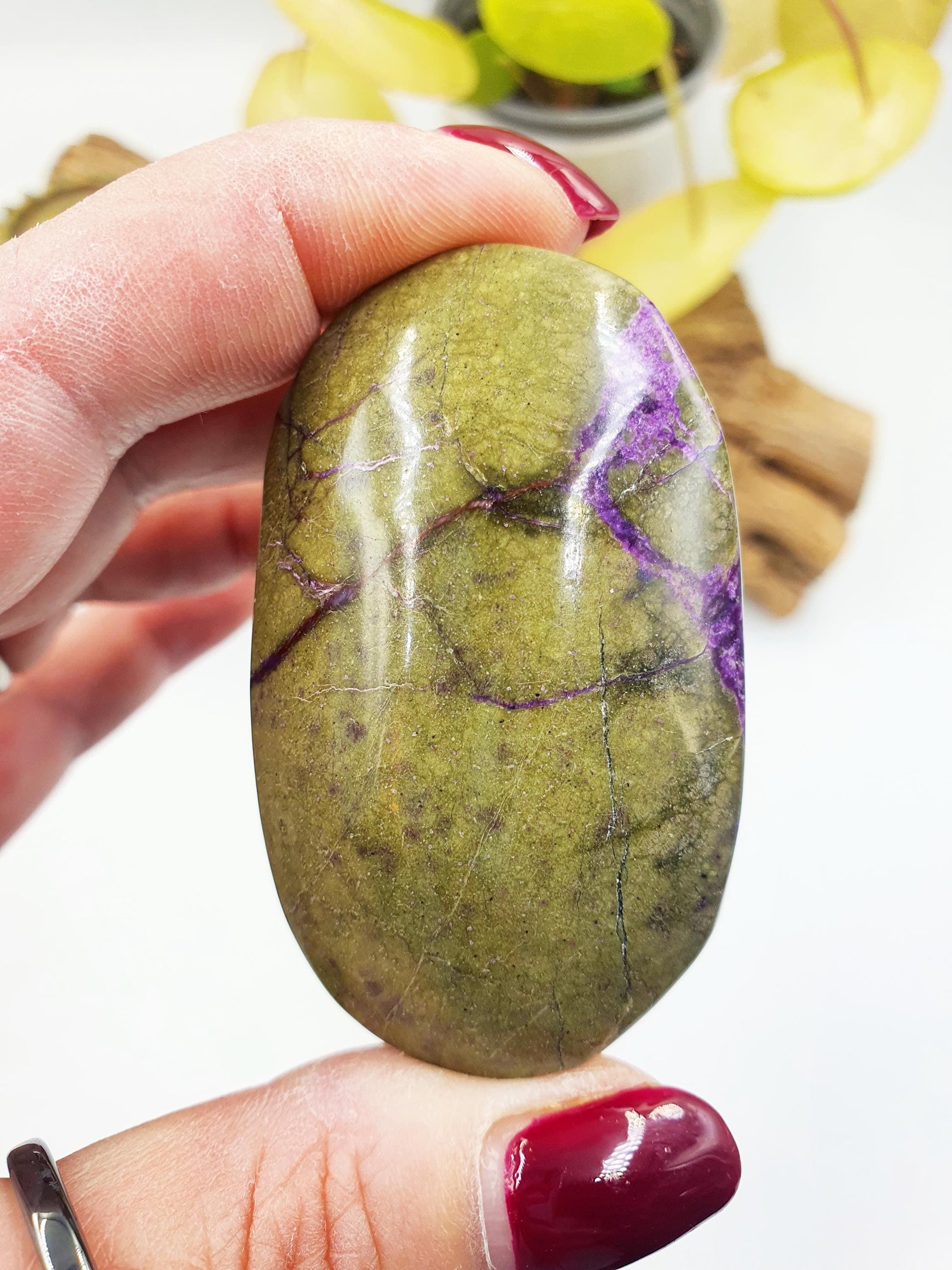 Beautiful Atlantisite Palm / Atlantisite Palm Stone / Collectors Crystal Palm / Reiki Crystal Palm / Meditation Stone - 65g