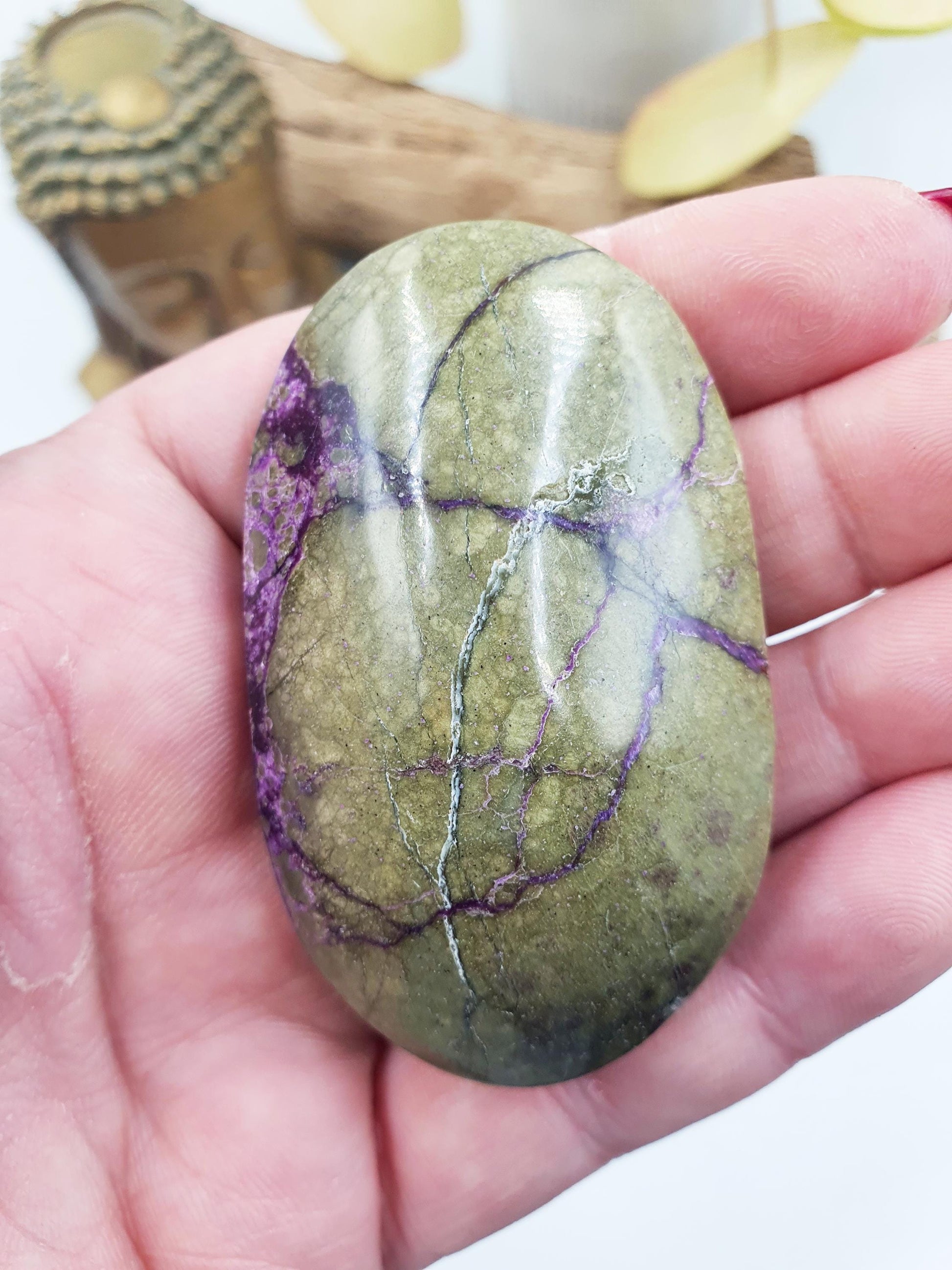 Beautiful Atlantisite Palm / Atlantisite Palm Stone / Collectors Crystal Palm / Reiki Crystal Palm / Meditation Stone - 65g
