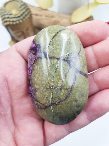 Beautiful Atlantisite Palm / Atlantisite Palm Stone / Collectors Crystal Palm / Reiki Crystal Palm / Meditation Stone - 65g