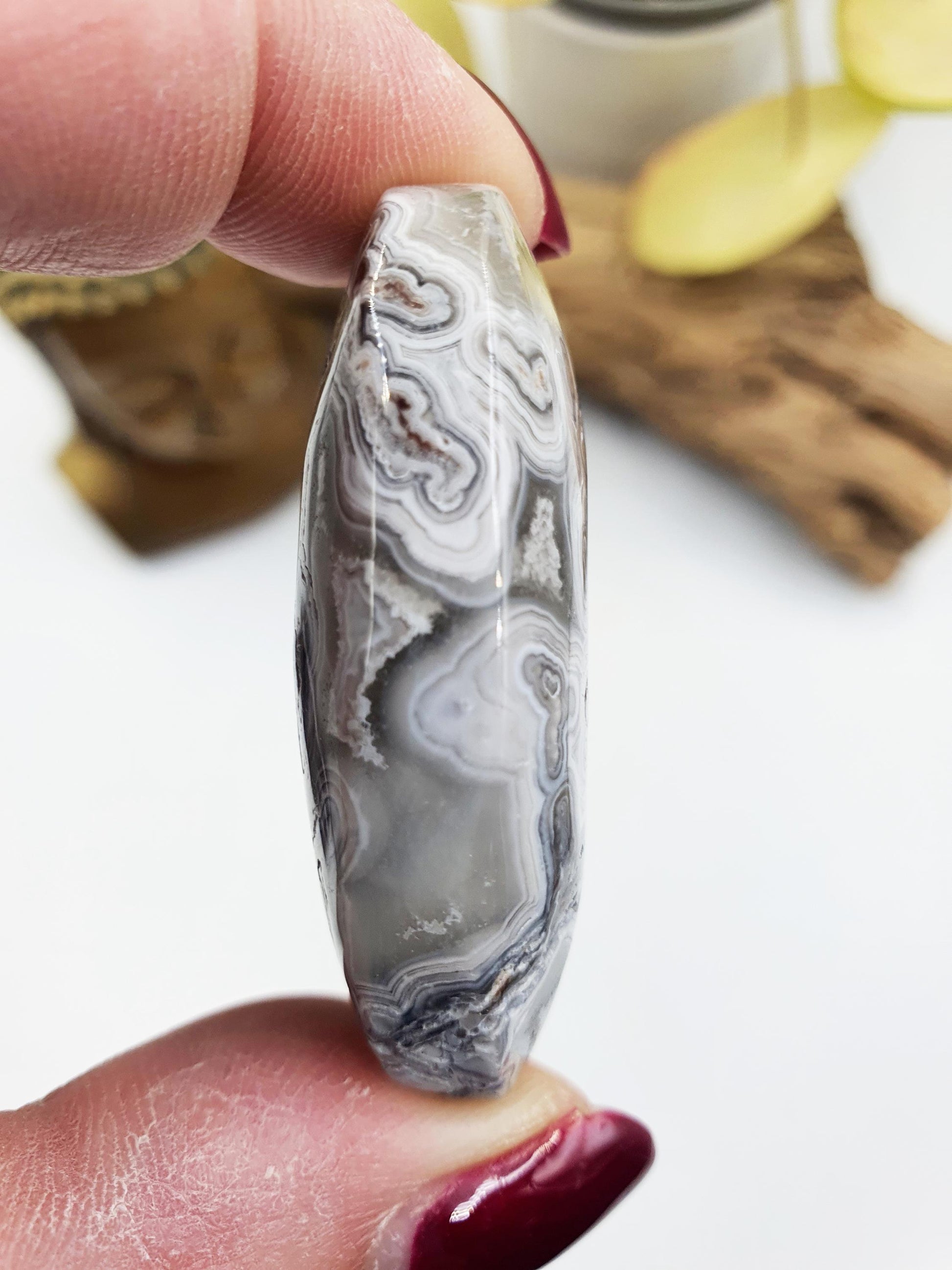 Stunning Mexican Crazy Lace Agate Palm / Crazy Lace Agate Palm Stone / Drusy Agate Palm / Meditation Palm - 35g