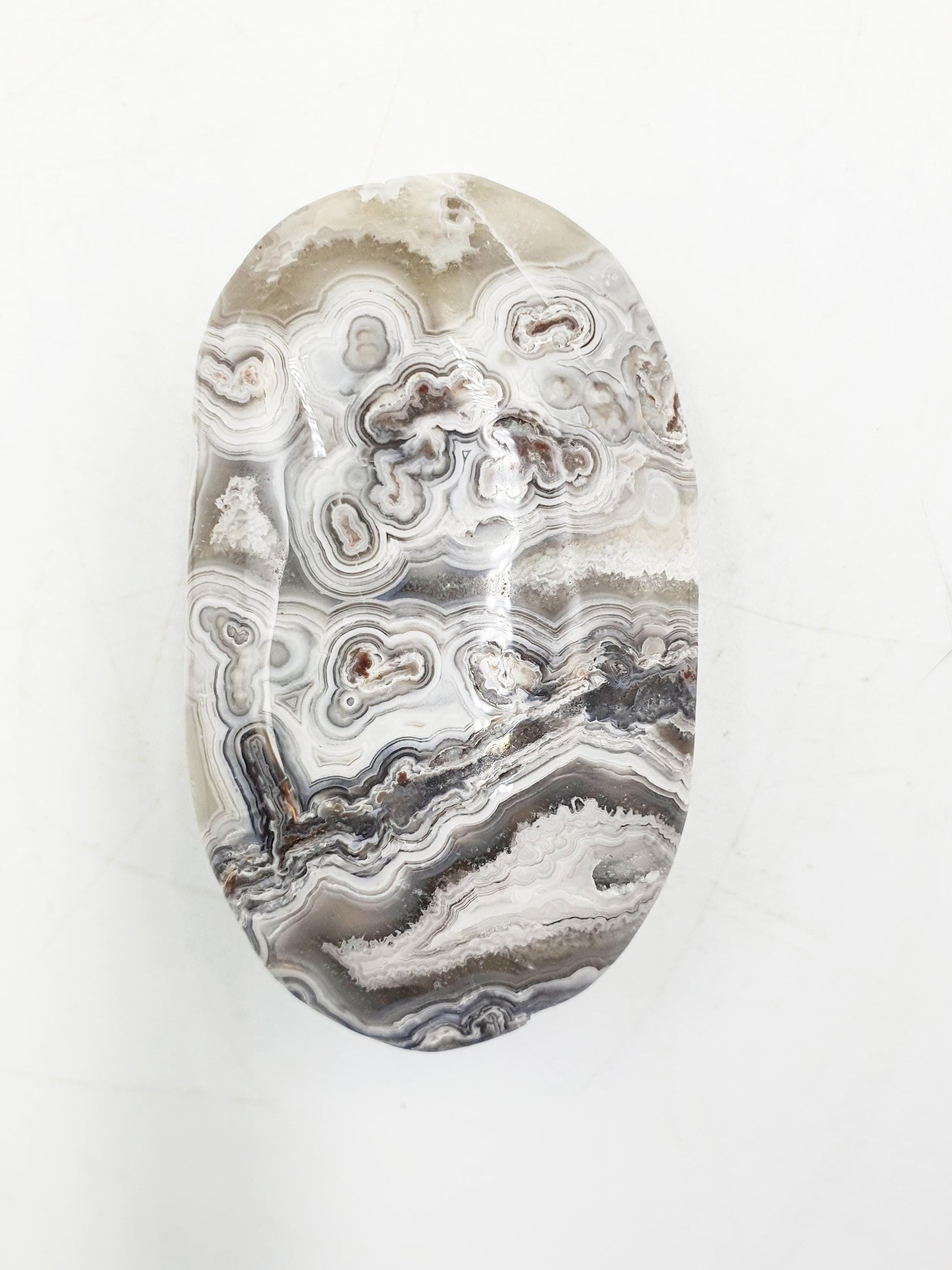 Stunning Mexican Crazy Lace Agate Palm / Crazy Lace Agate Palm Stone / Drusy Agate Palm / Meditation Palm - 35g