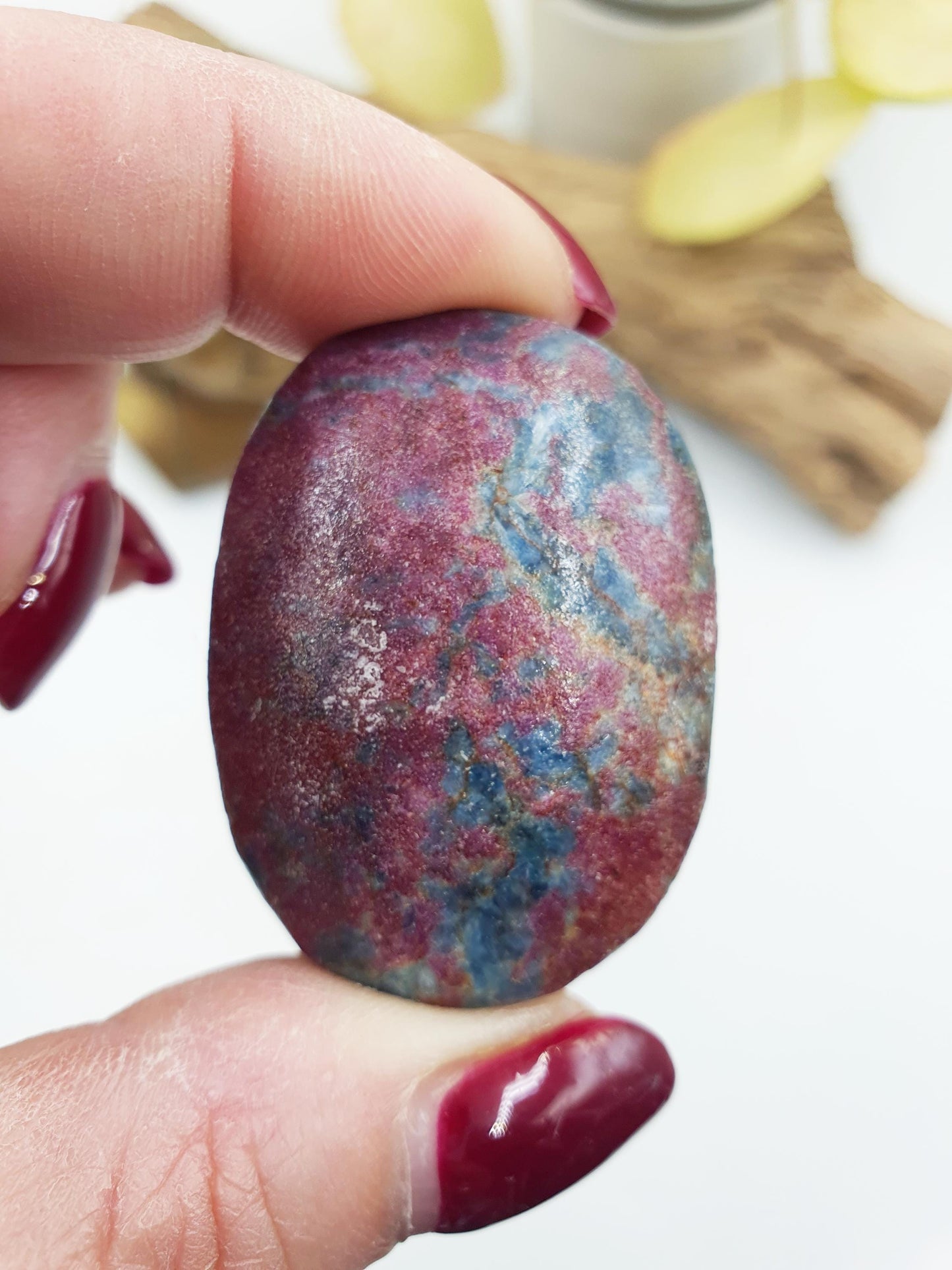 Ruby in Fuchsite Palm / Ruby in Fuchsite Palm Stone / UV Reactive Palm / Meditation Palm / Reiki Crystal Palm - 45g