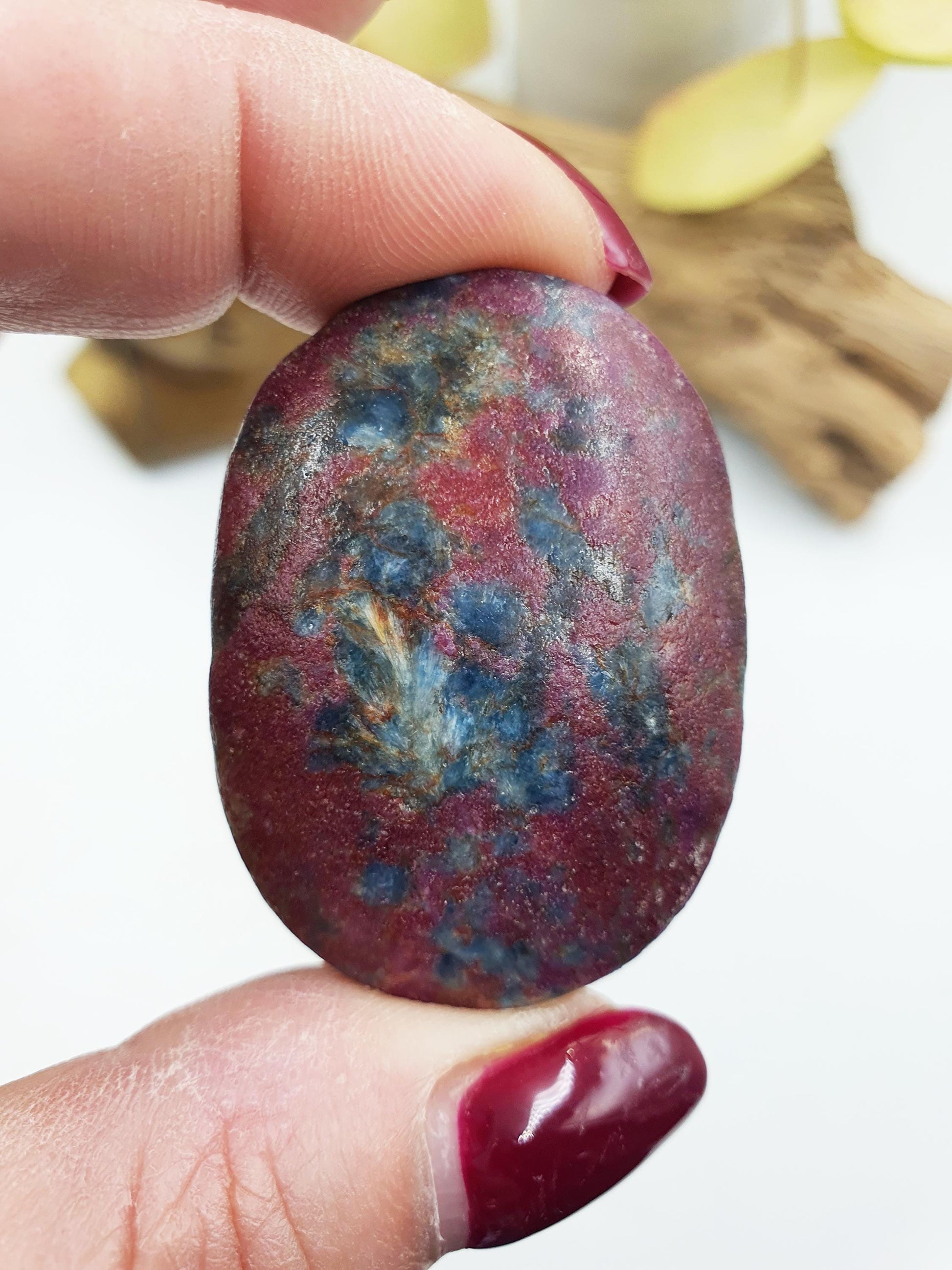 Ruby in Fuchsite Palm / Ruby in Fuchsite Palm Stone / UV Reactive Palm / Meditation Palm / Reiki Crystal Palm - 45g