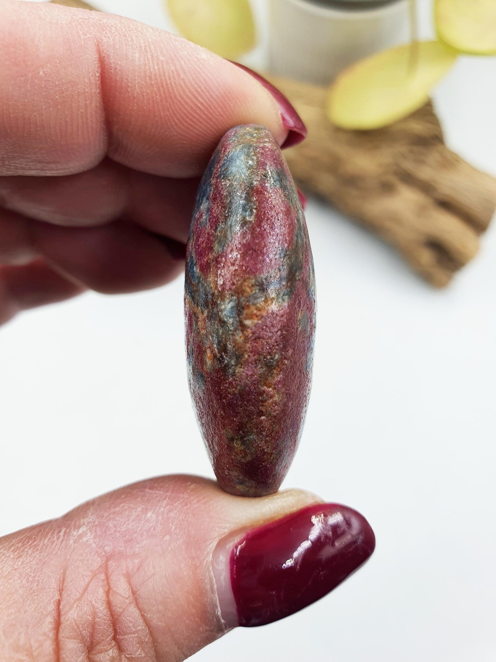 Ruby in Fuchsite Palm / Ruby in Fuchsite Palm Stone / UV Reactive Palm / Meditation Palm / Reiki Crystal Palm - 45g
