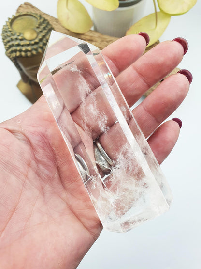High Grade Clear Quartz Tower / Clear Quartz Point / Clear Quartz Obelisk / Healing Tower - 195g