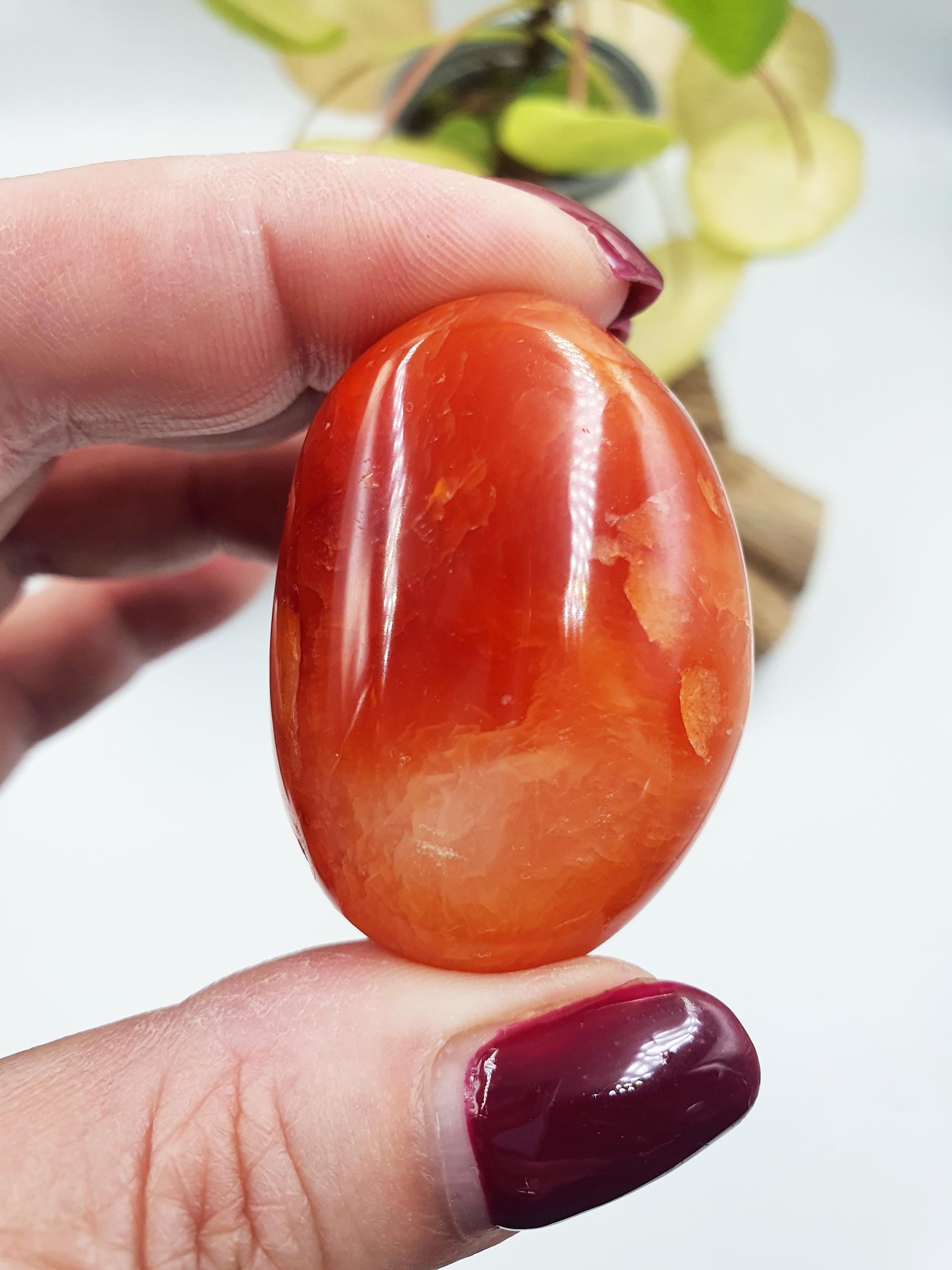 Cute Drusy Carnelian Palm / Carnelian Palm Stone / Carnelian Meditation Palm / Reiki Crystal - 45g