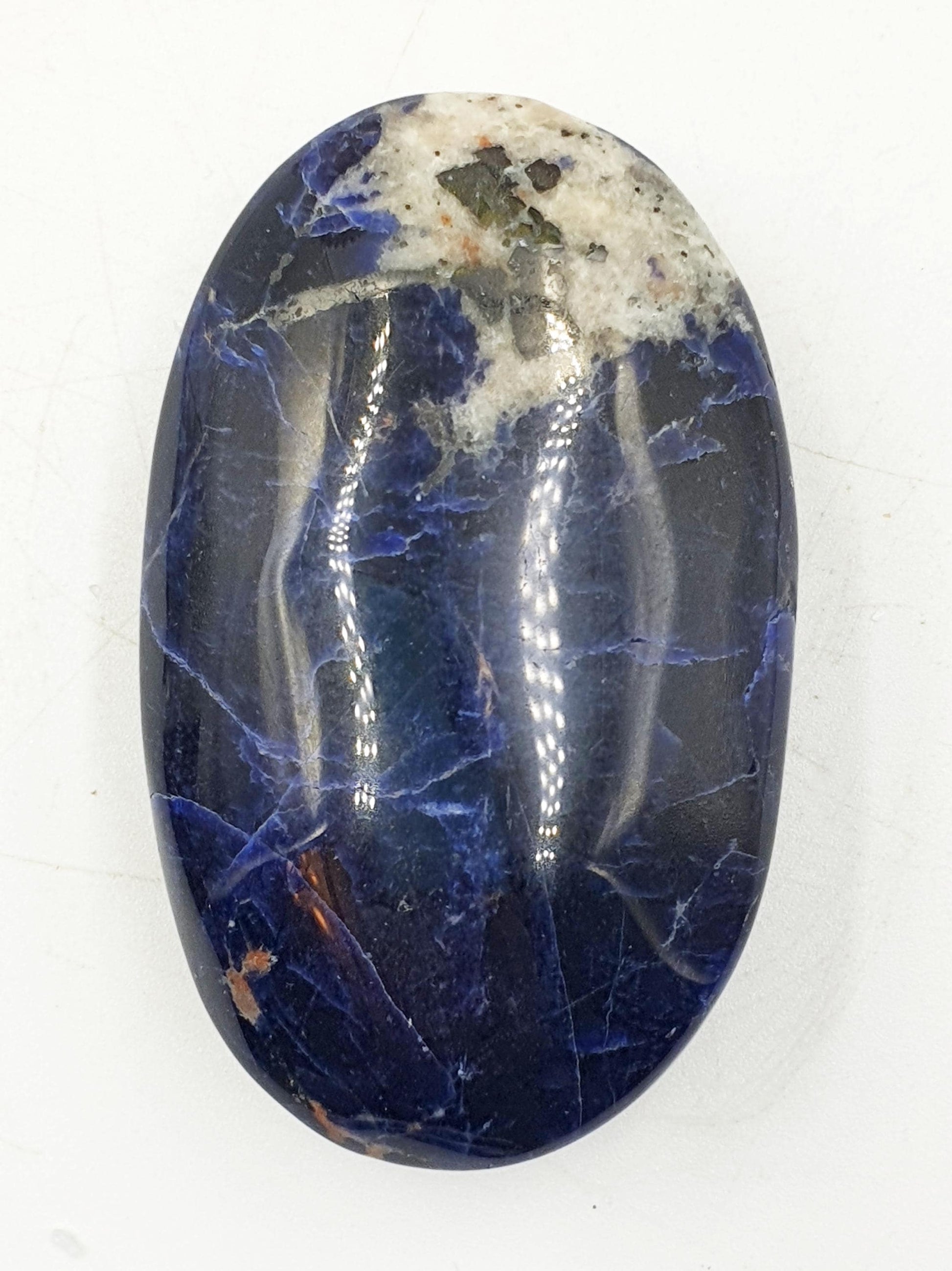 Beautiful Sodalite Palm / Sunset Sodalite Palm Stone / Pocket Crystal / Meditation Palm / Reiki Crystal Palm - 75g