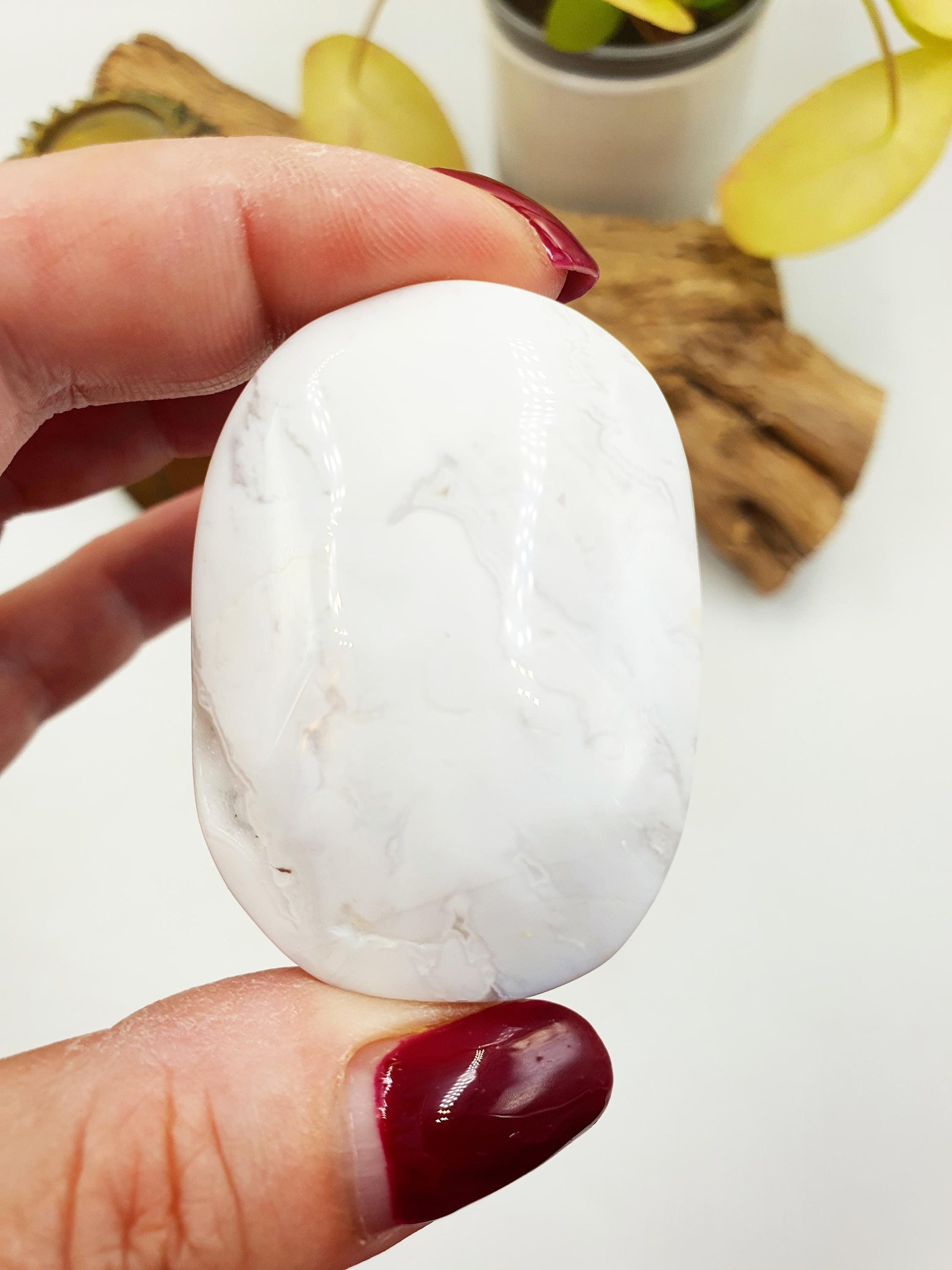 White Agate Drusy Palm / Sparkly Druzy Agate Palm Stone/ Meditation Palm / Reiki Crystal Palm - 60g