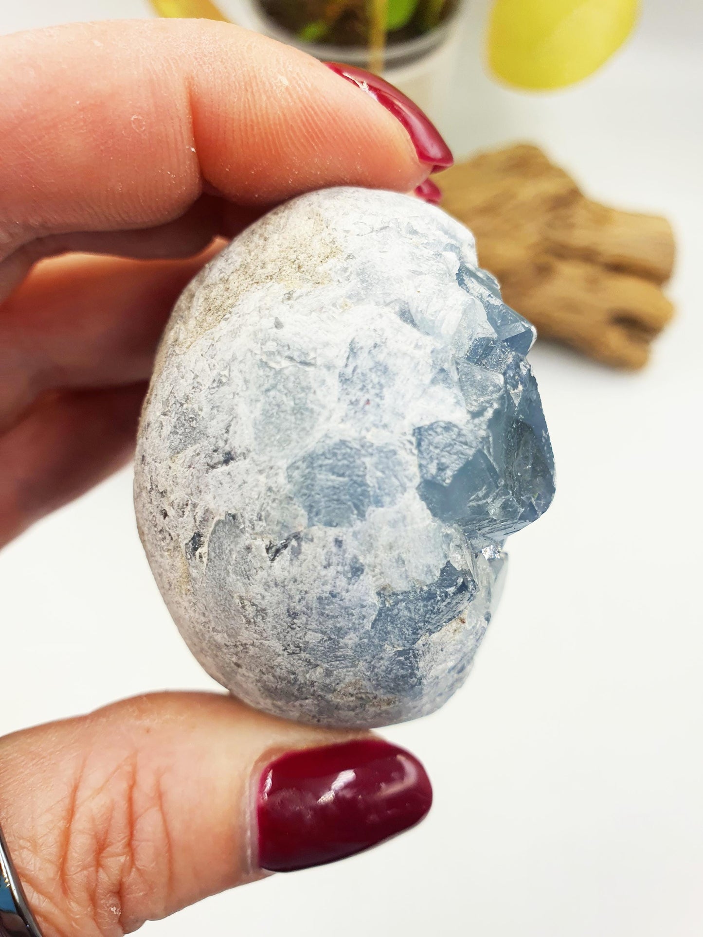 Large Raw Celestite / Raw spherical Celestite / Celestite Geode / Celestite Specimen - 230g